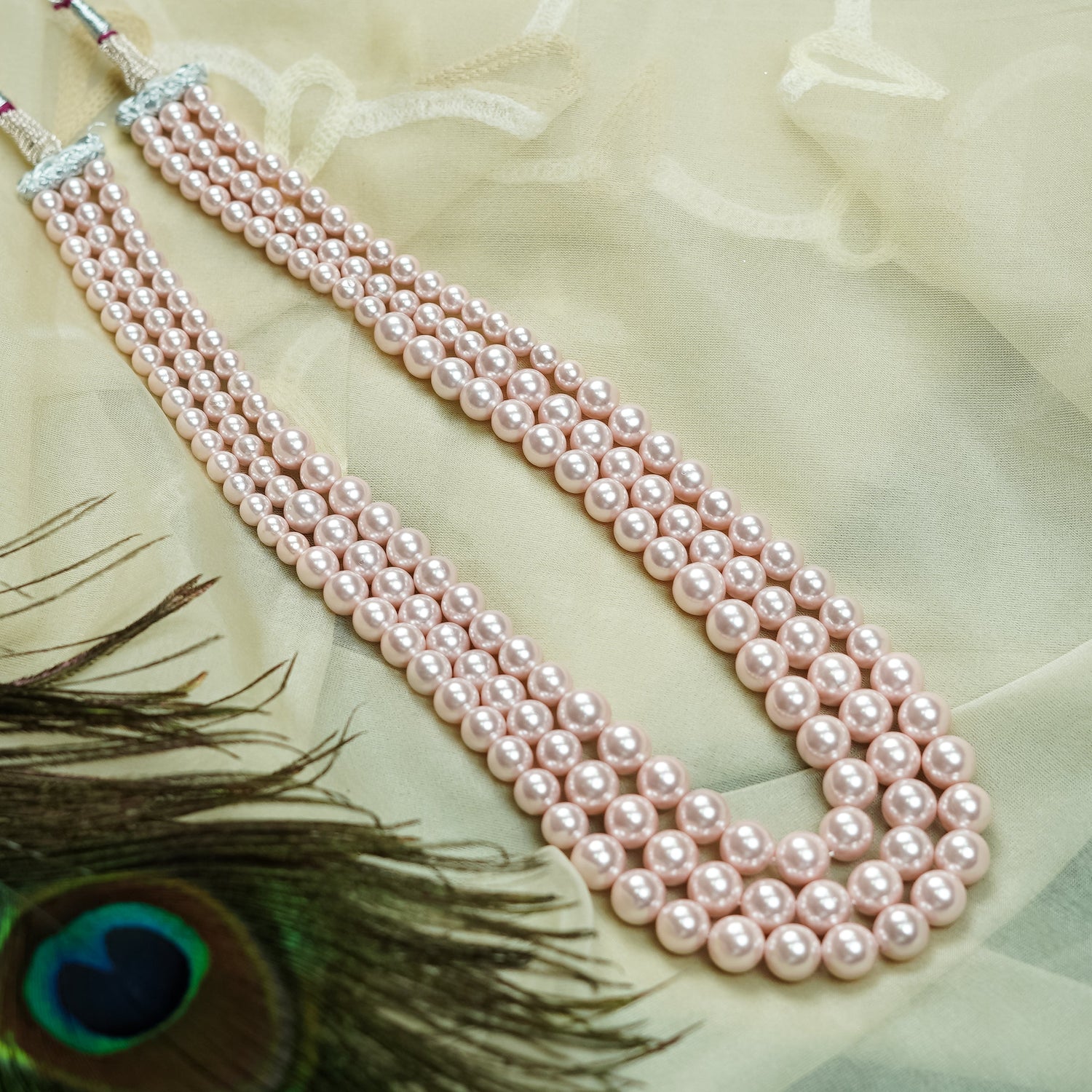 How to Style and Where to Wear: Radhika Jade Pink Three Layered Moti Mala by Zevar Club