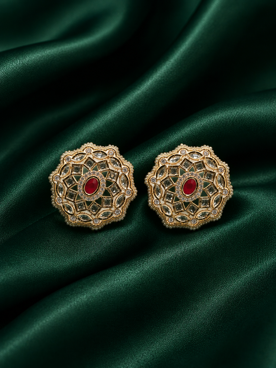 Zevar Club Hexagon Kundan Studs