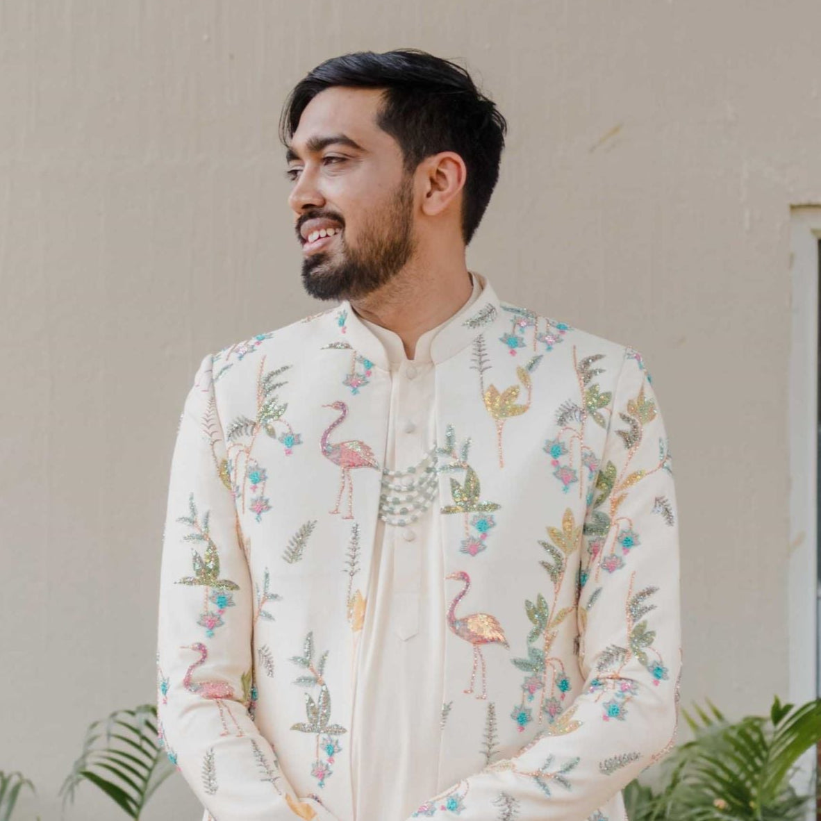 Zevar Club Light Green & White Multi-Strand Glossy Beads Handcrafted Luxury Necklace