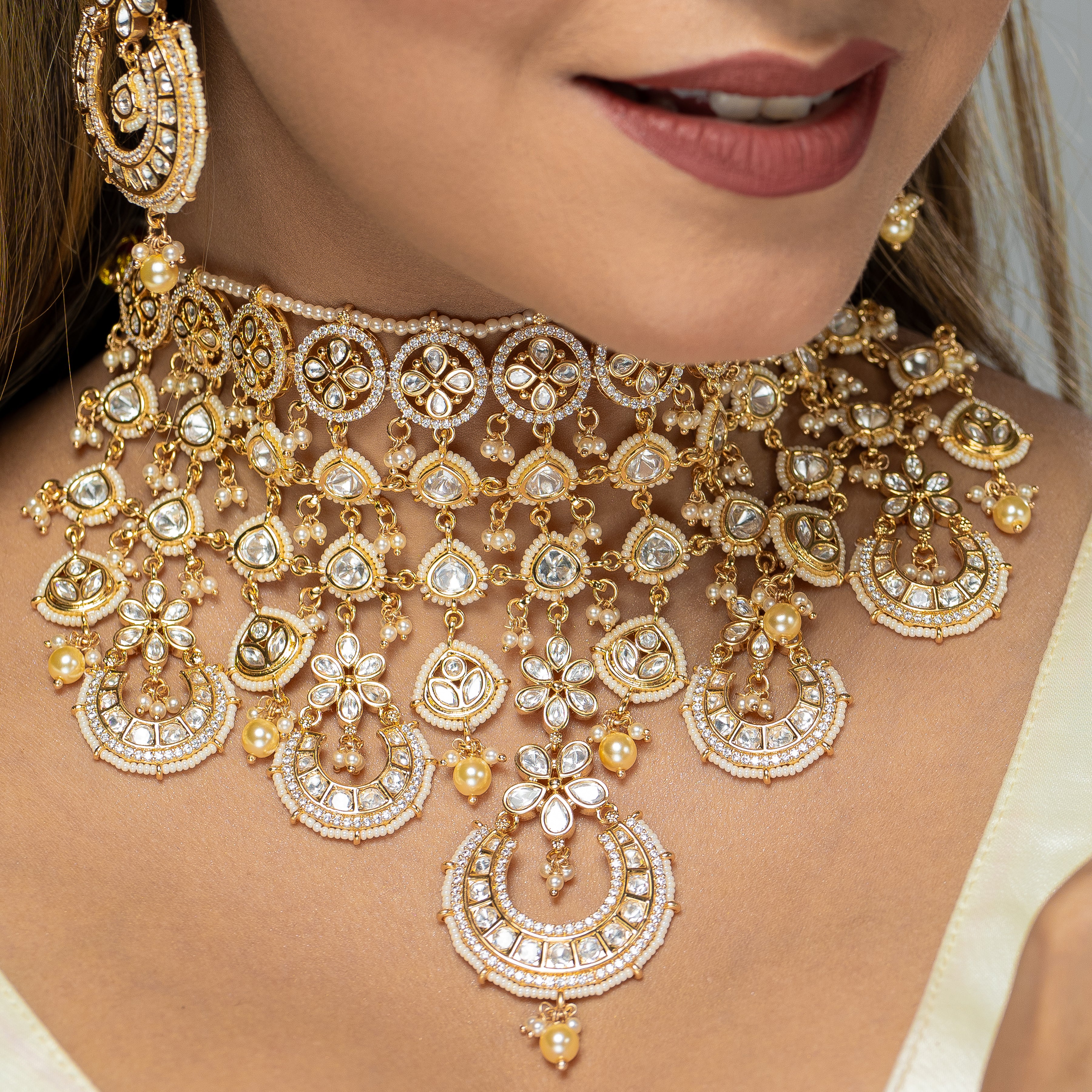 Zevar Club Pearl Handcrafted Kundan Bridal Full Set