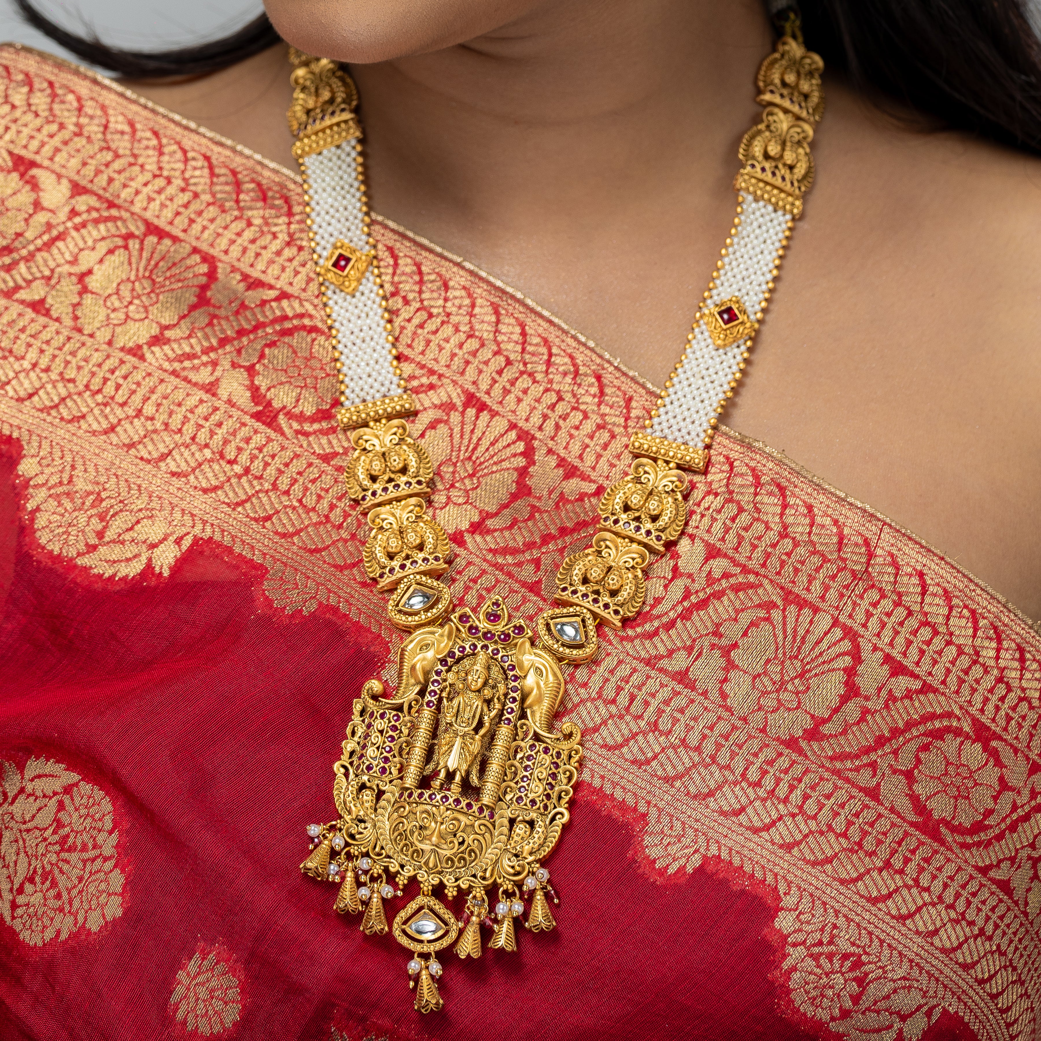 Zevar Club Lakshmi Rajwada Knitted Pearl Set