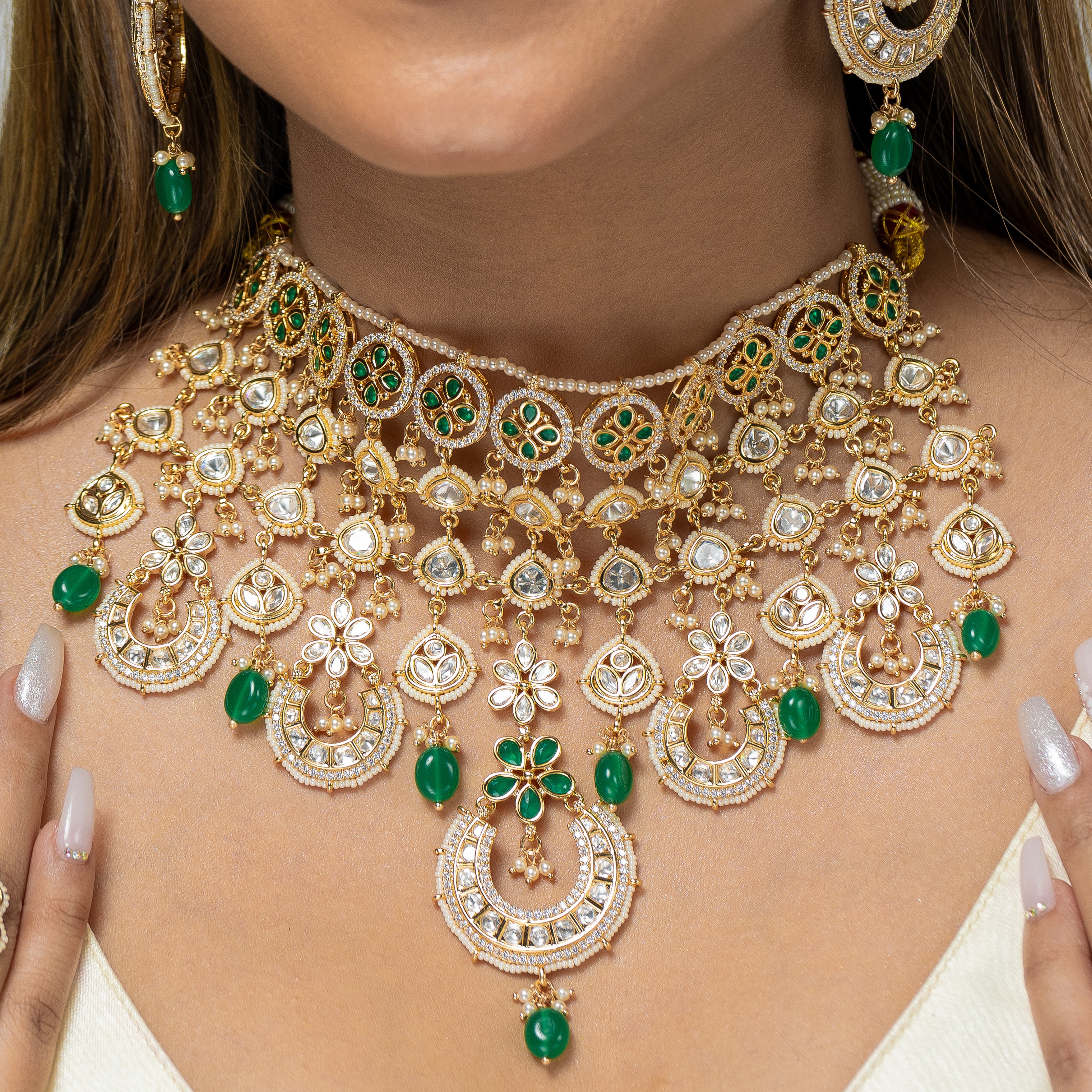 Zevar Club Pearl Handcrafted Kundan Bridal Full Set