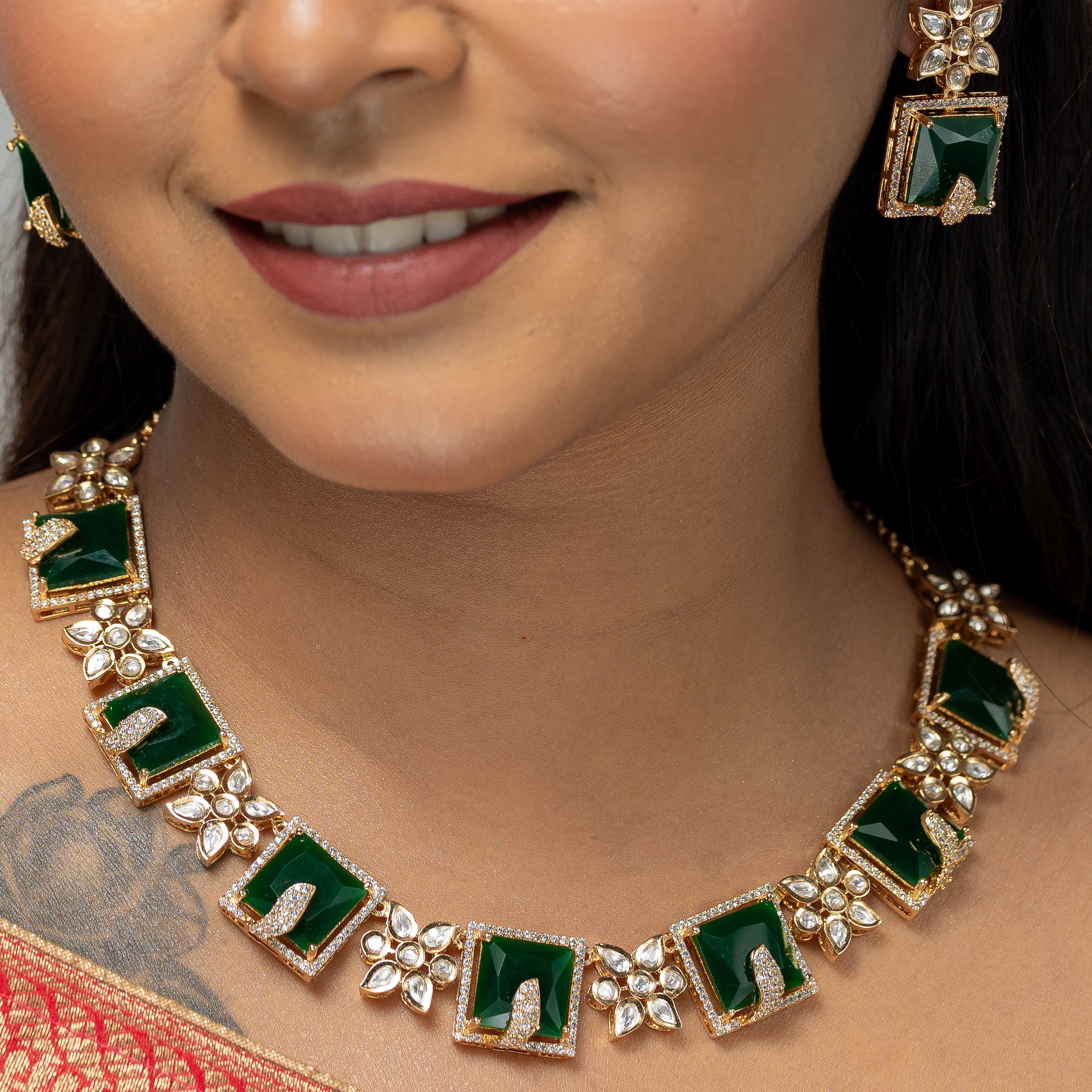 Zevar Club Semi Precious Stones in Handcrafted Kundan Set