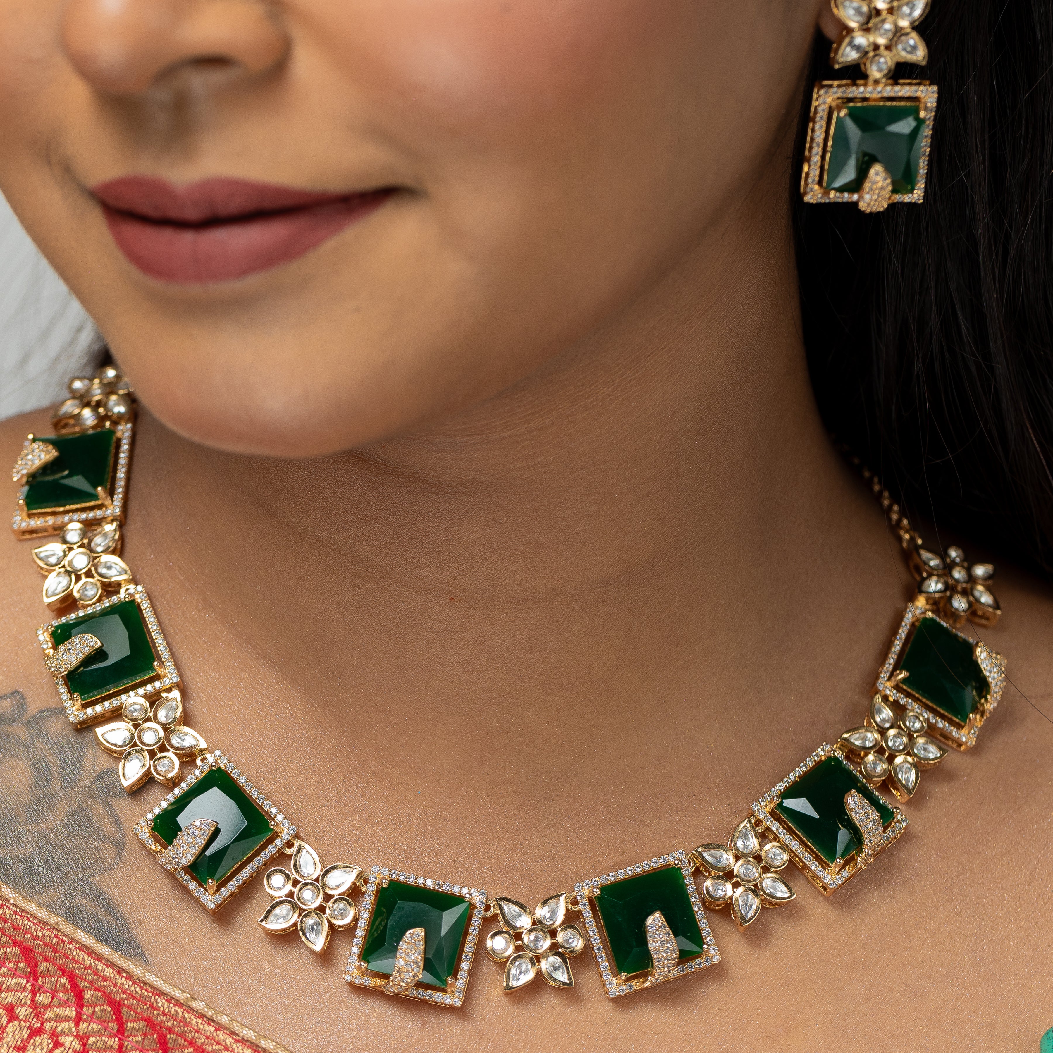 Zevar Club Semi Precious Stones in Handcrafted Kundan Set