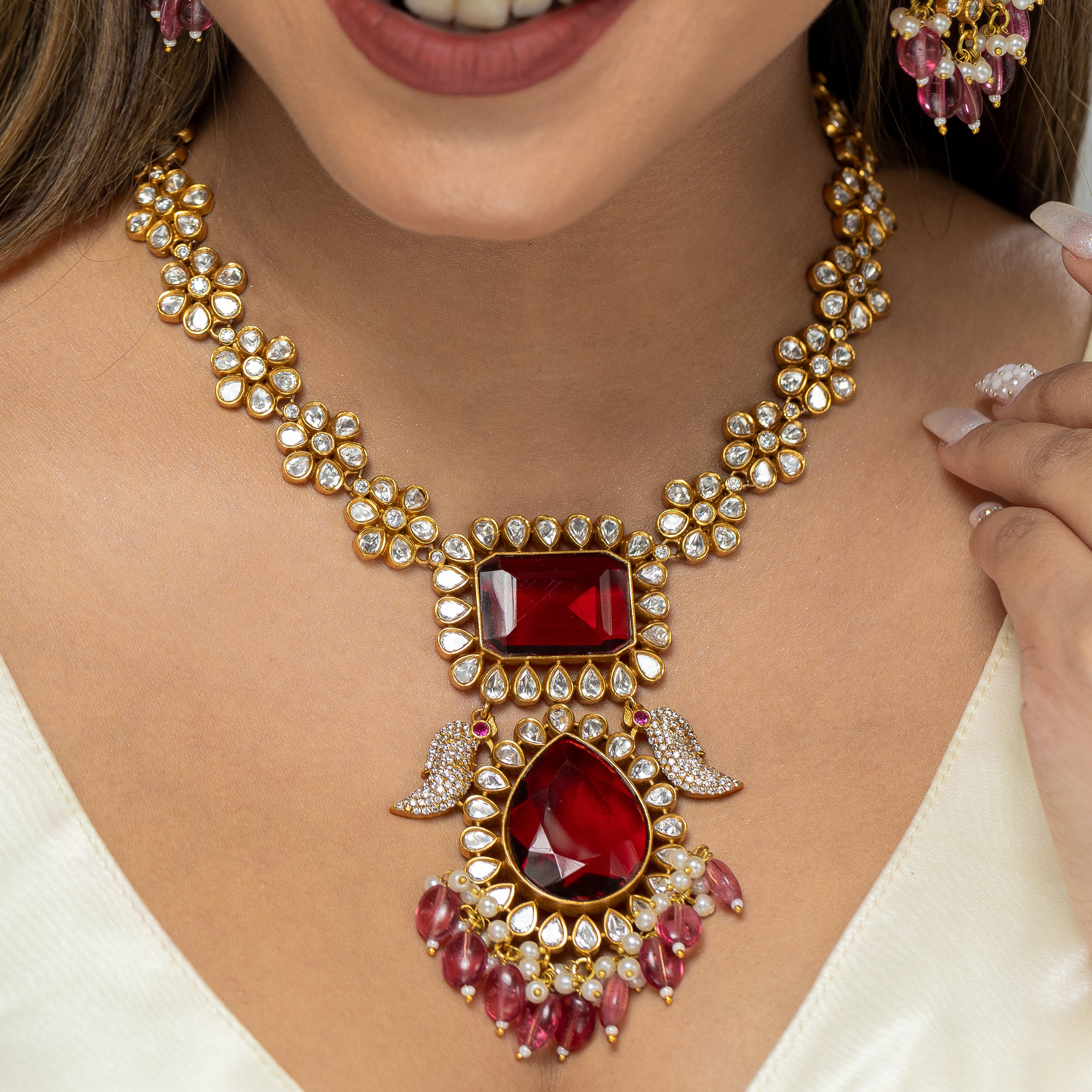 Zevar Club Diva Ethnic Victorian Kundan Jewellery Set