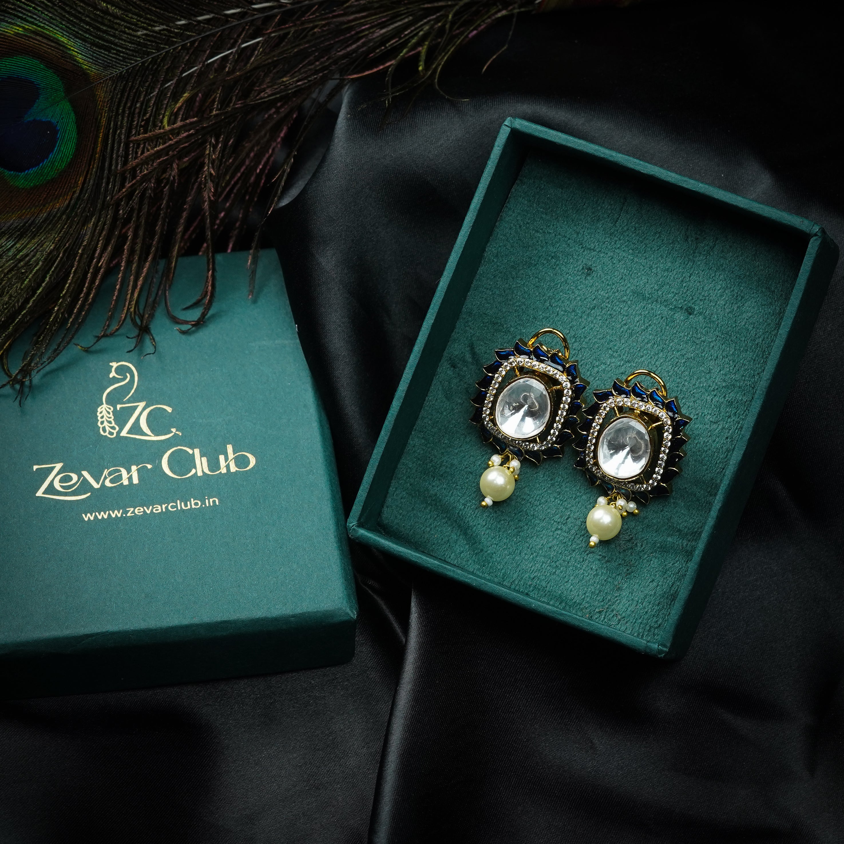 Veda Pearl Drop Polki Earrings