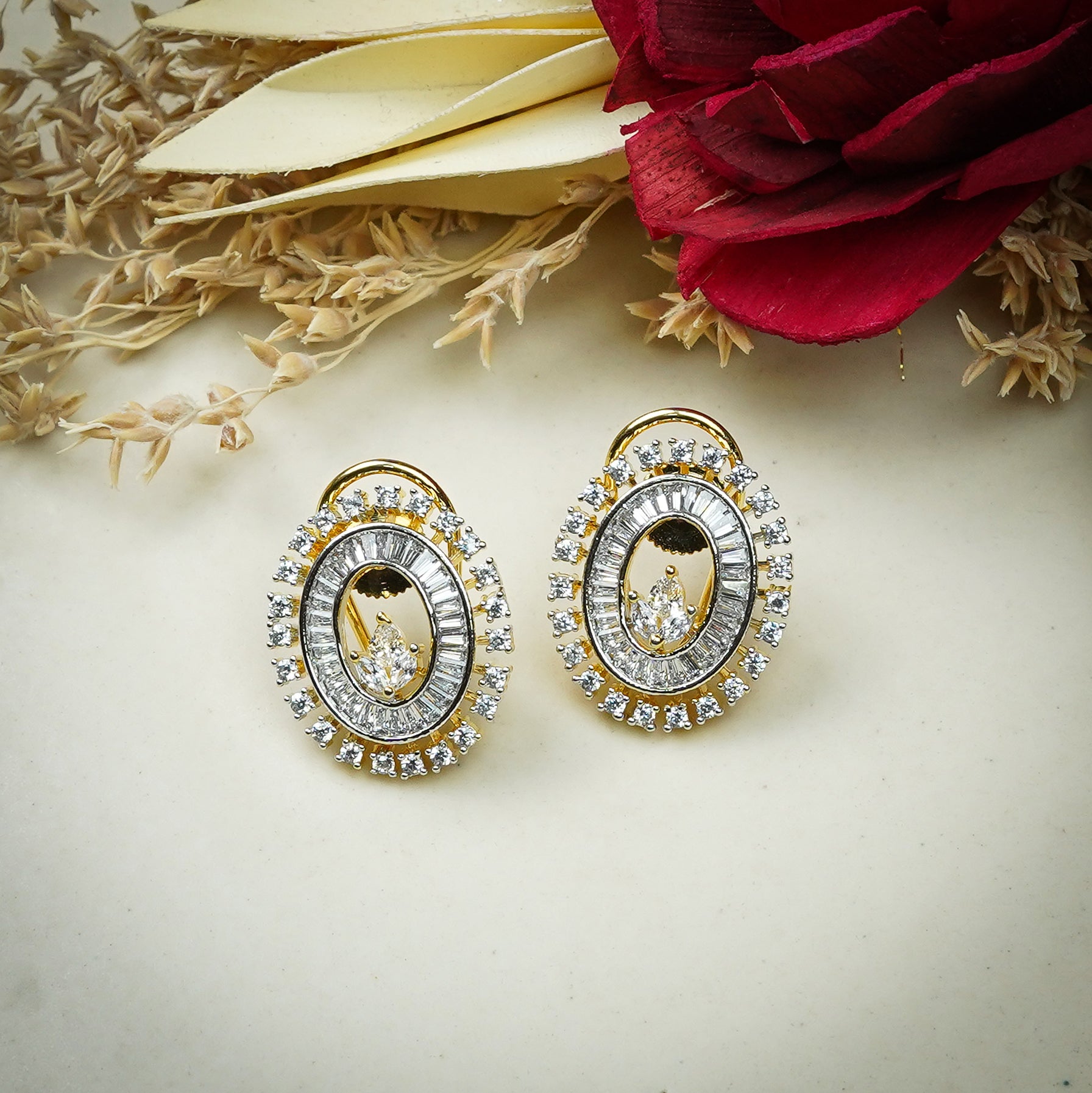 Vibrant Yellow Glow Oval Studs