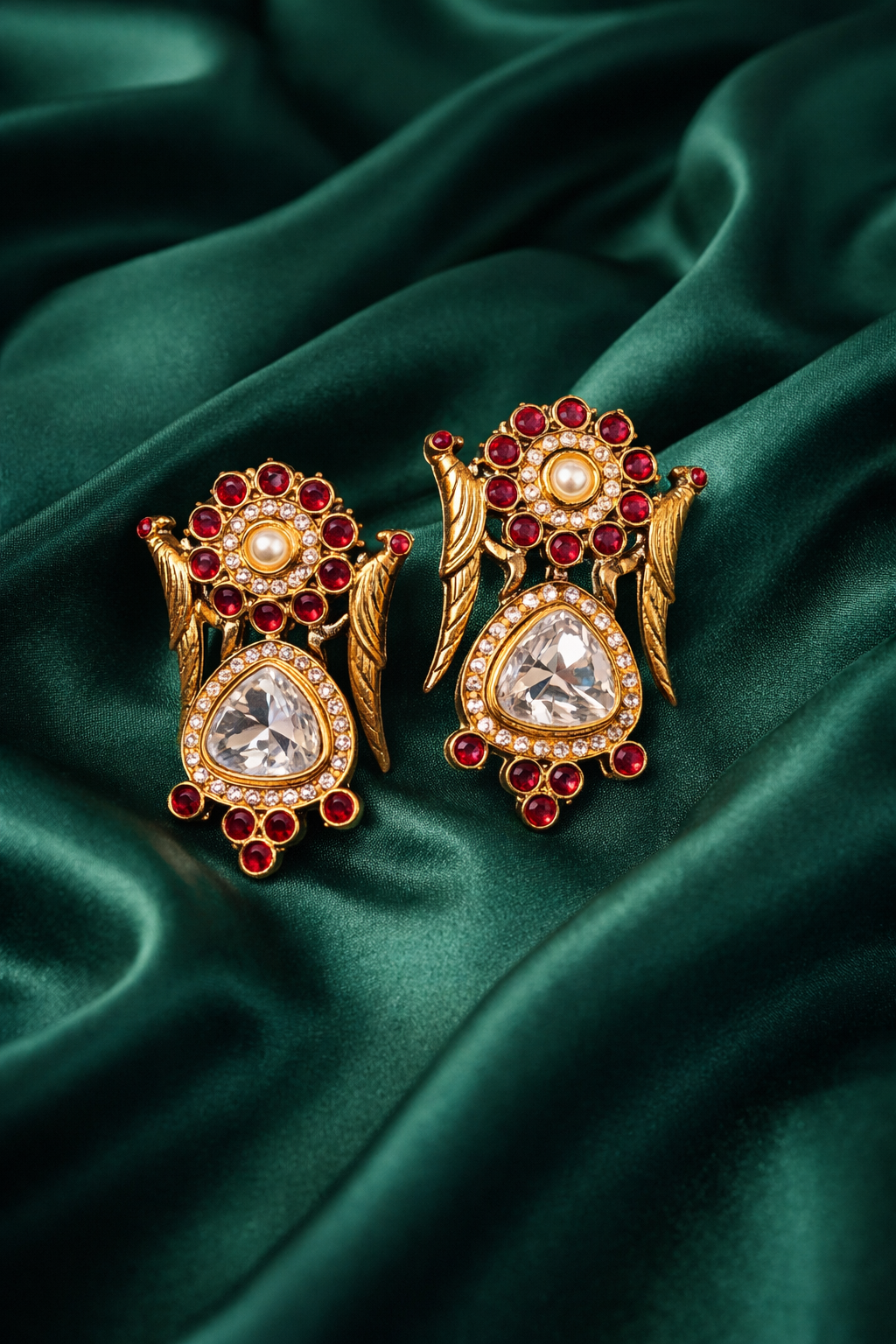 Festive Gifting Antique Ruby Drop Earrings
