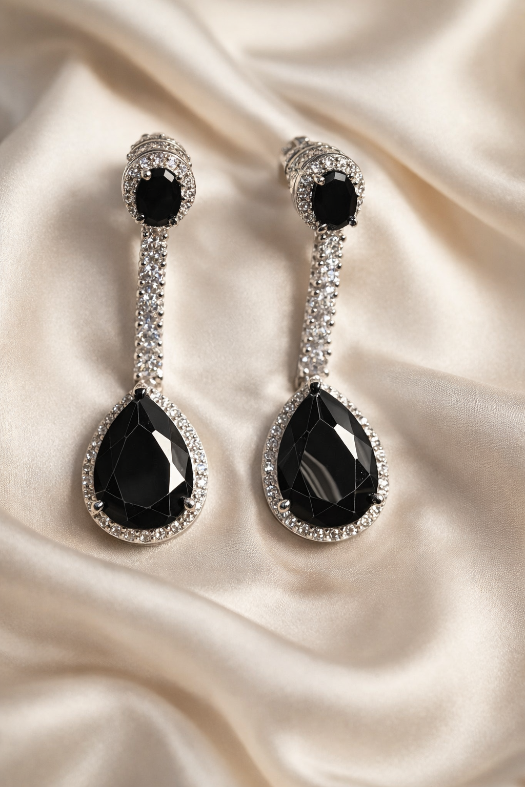 Zevar Club Luxury Bold Black Glam Diamond Earrings for Women