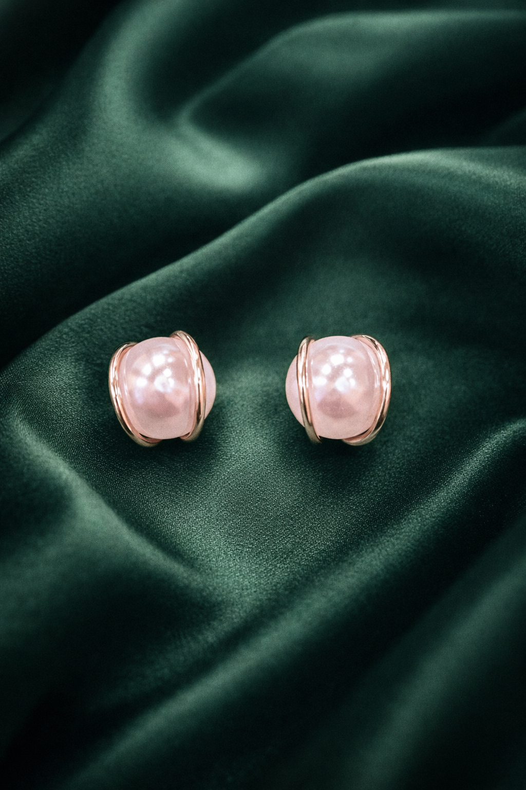 Zevar Club Classic Pearl Silver Strap Finish Everyday Stud Earrings for Women