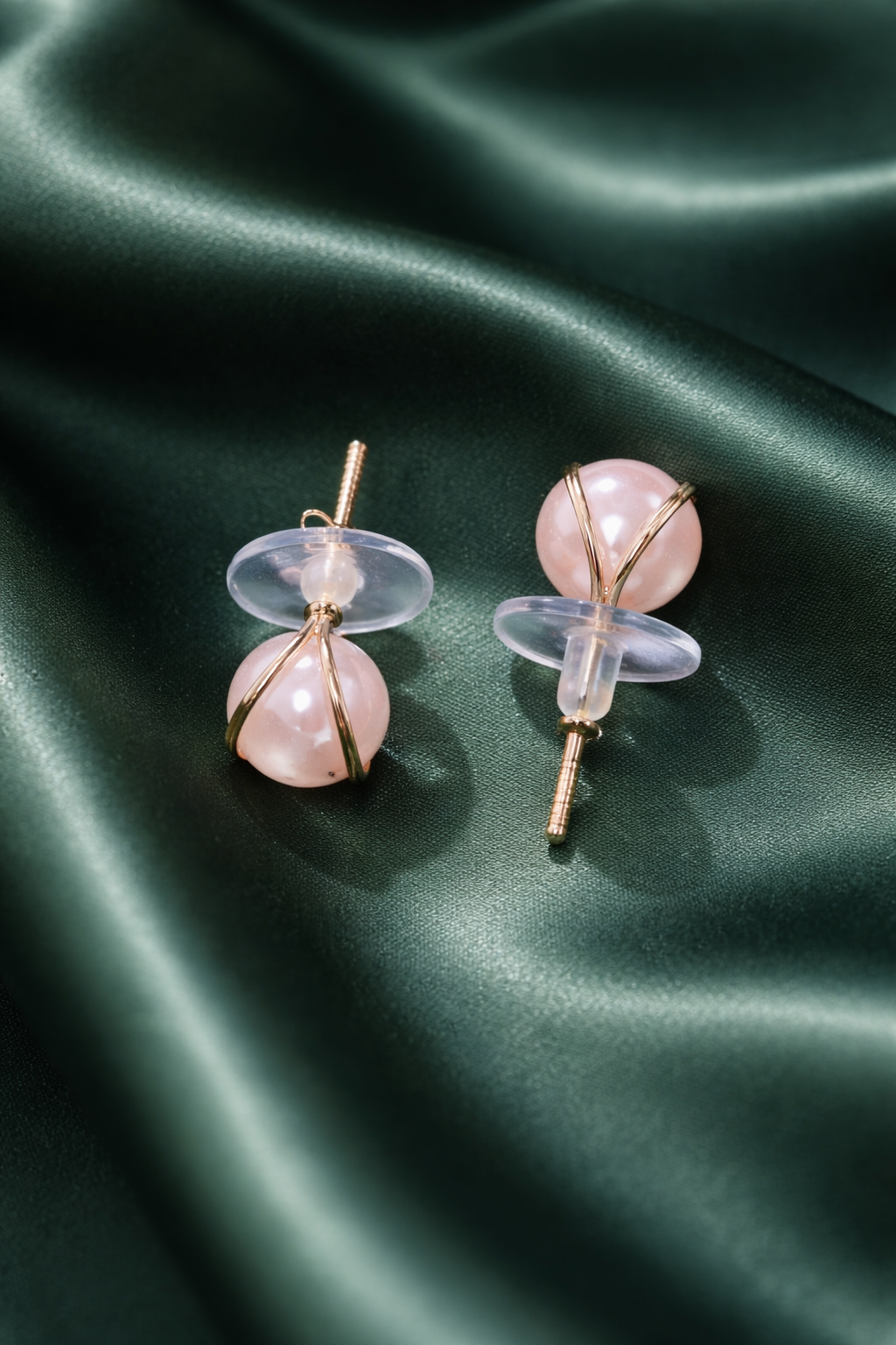 Zevar Club Classic Pearl Silver Strap Finish Everyday Stud Earrings for Women
