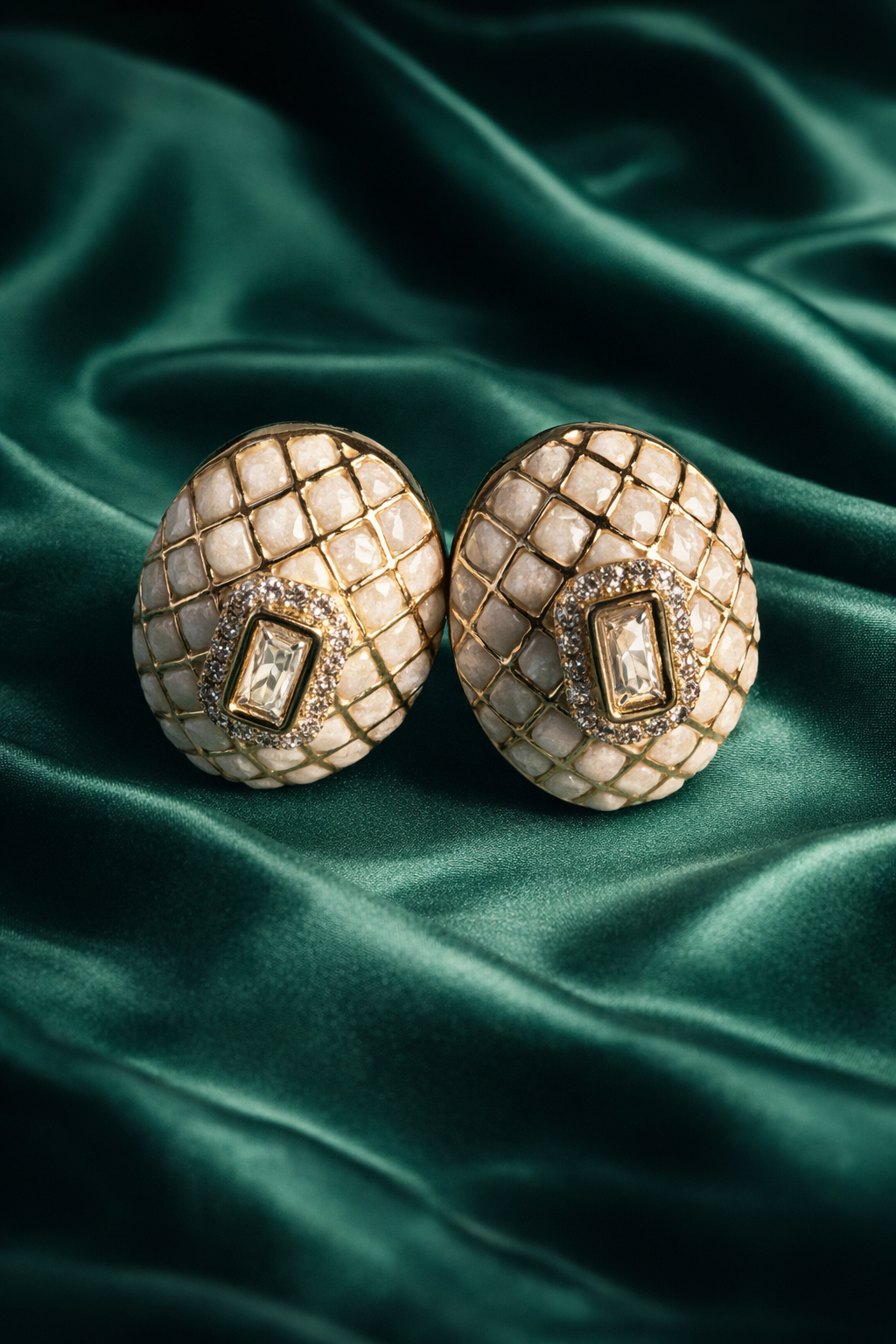 Bold Statement Ruby Enamel Stud Earrings