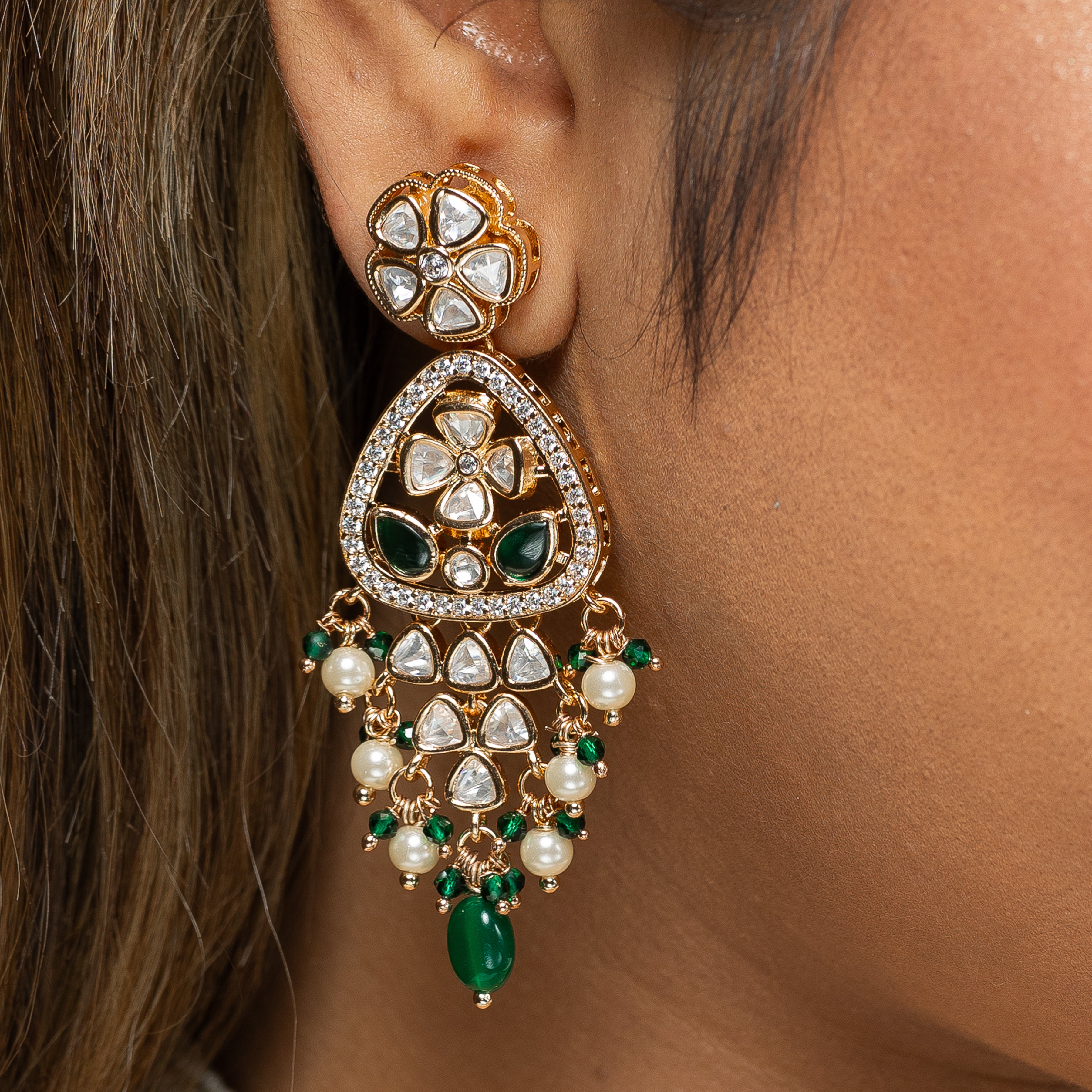 Zevar Club Delicate Semi Bridal Kundan Pearl Choker Set