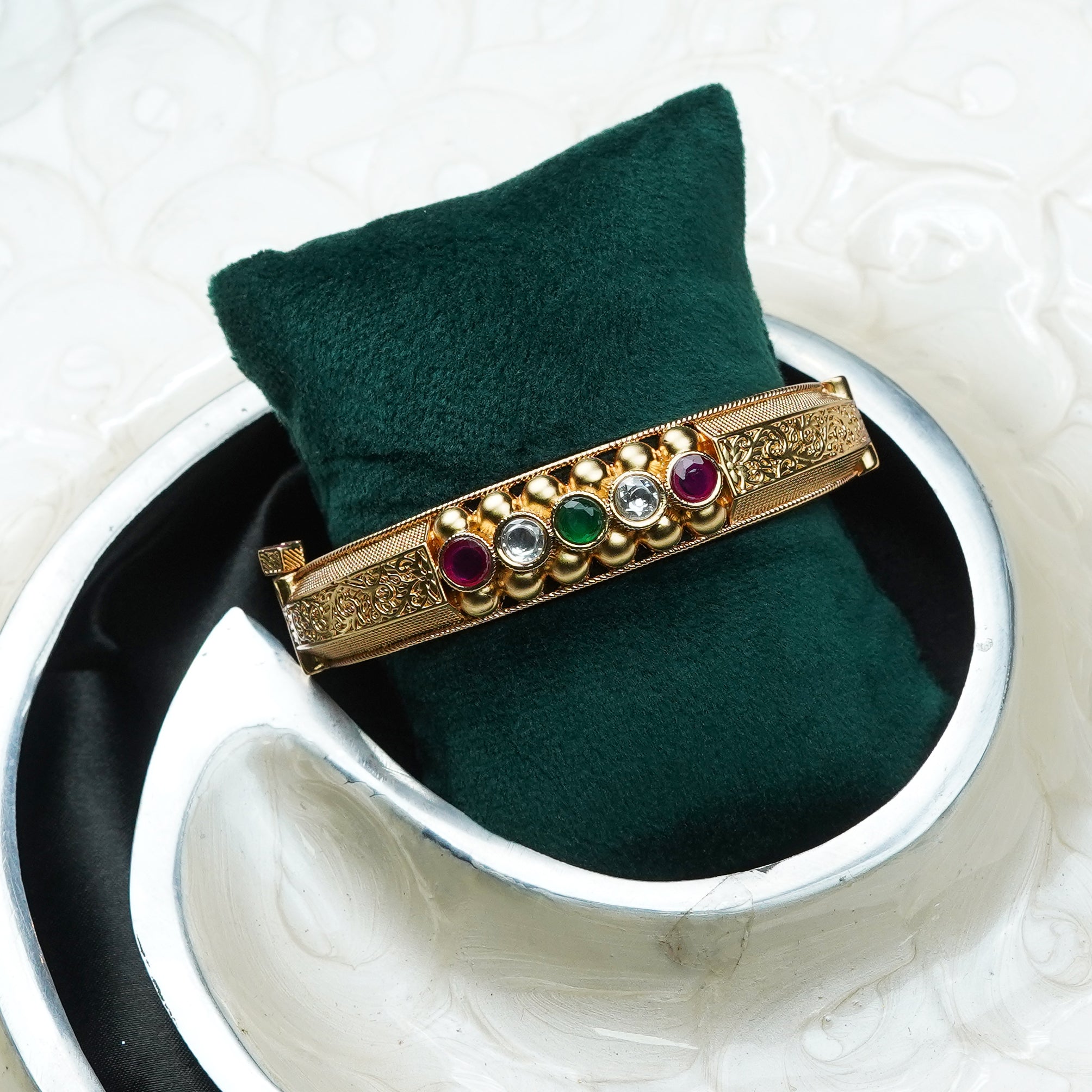 Mythili Two-in-One Antique Gold Bracelet