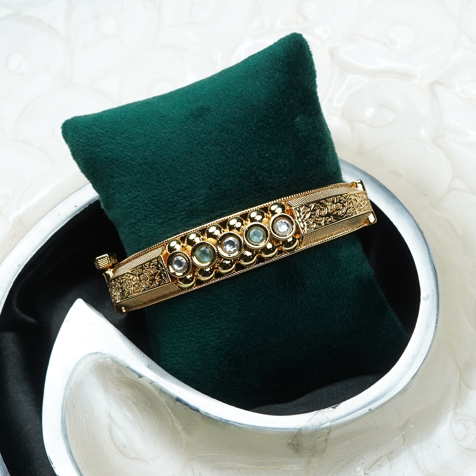Mythili Two-in-One Antique Gold Bracelet