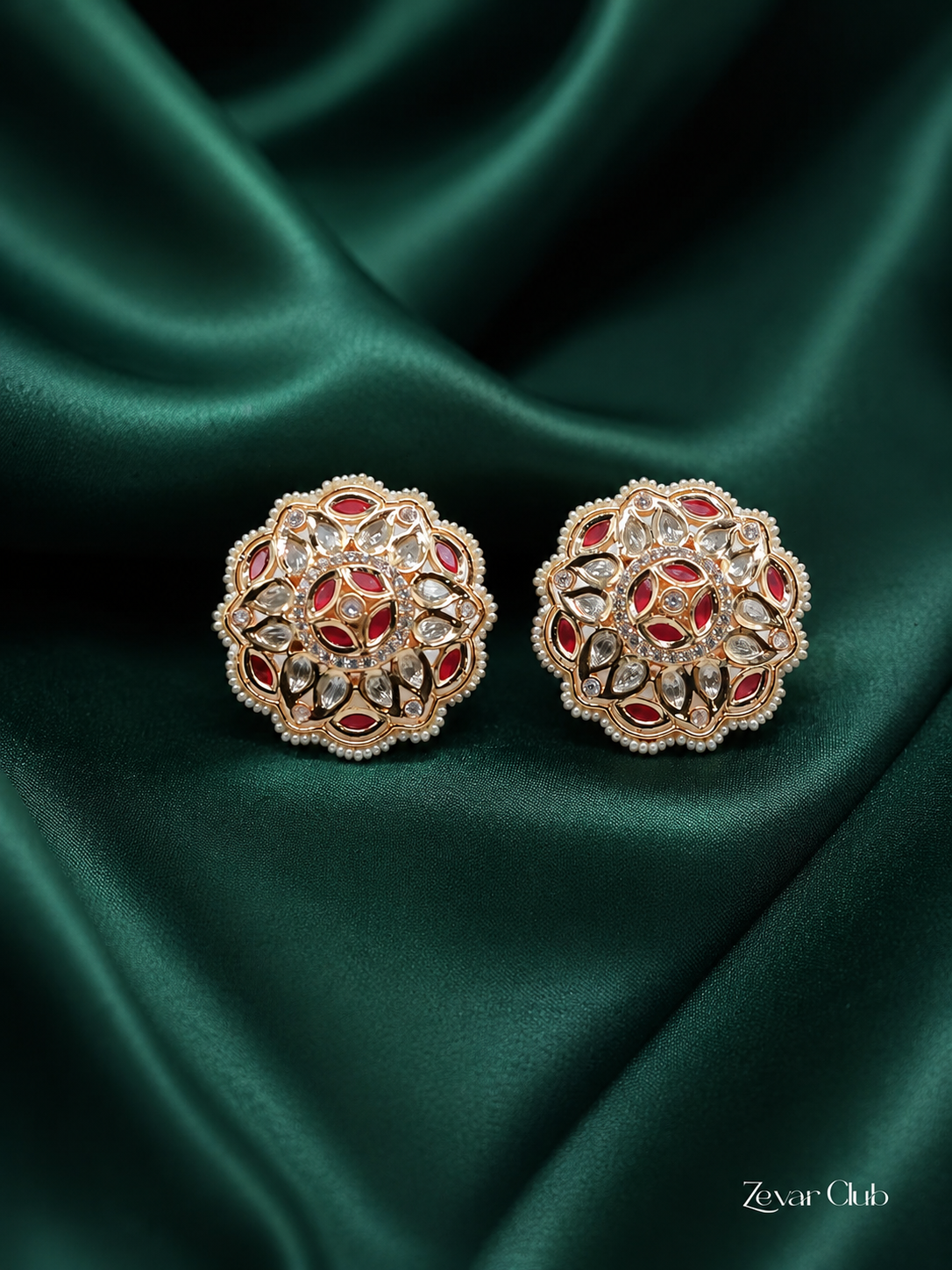 Zevar Club Statement Kundan Studs