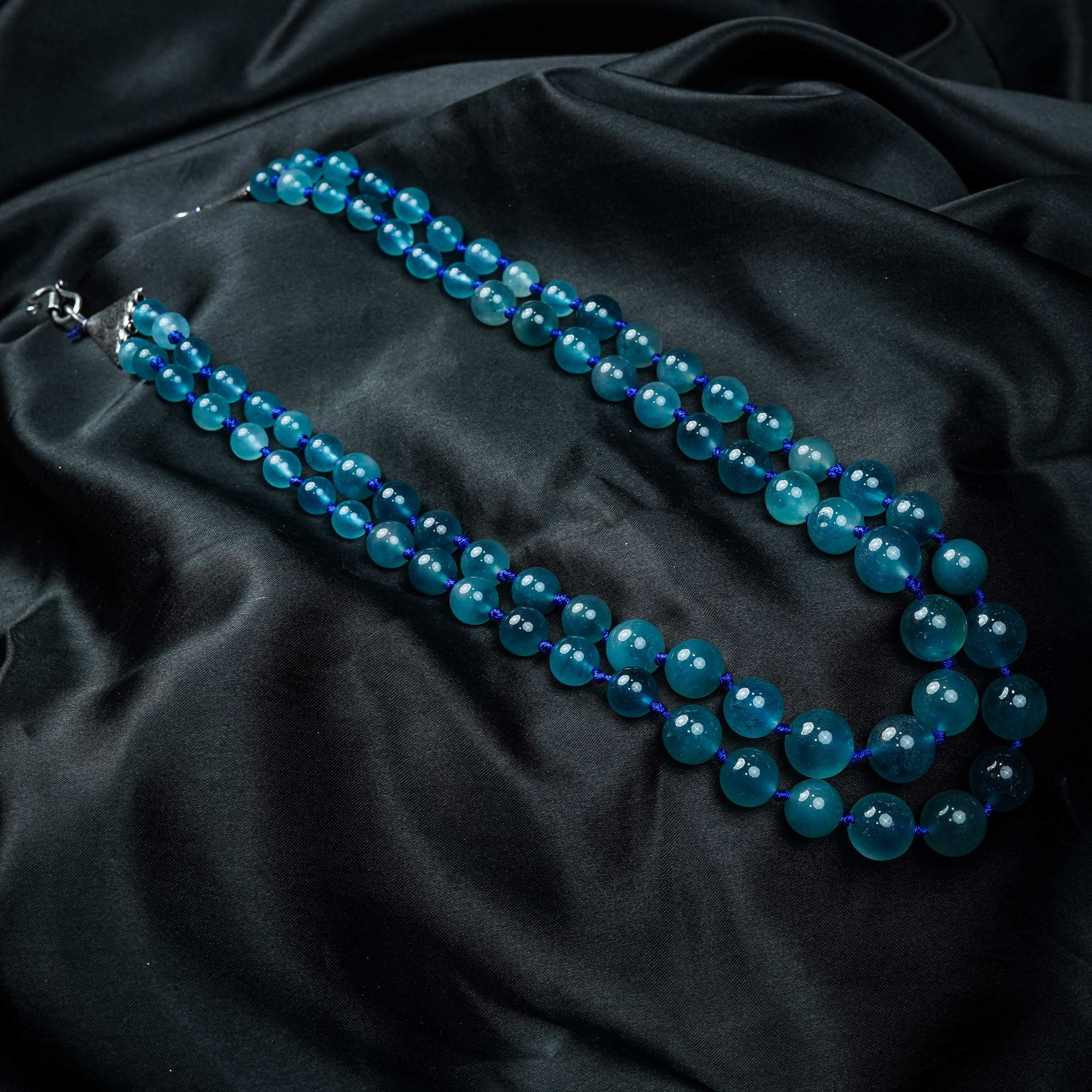 Zevar Club Yellow Green Orange Glossy Beads Double Layer Handcrafted Statement Necklace