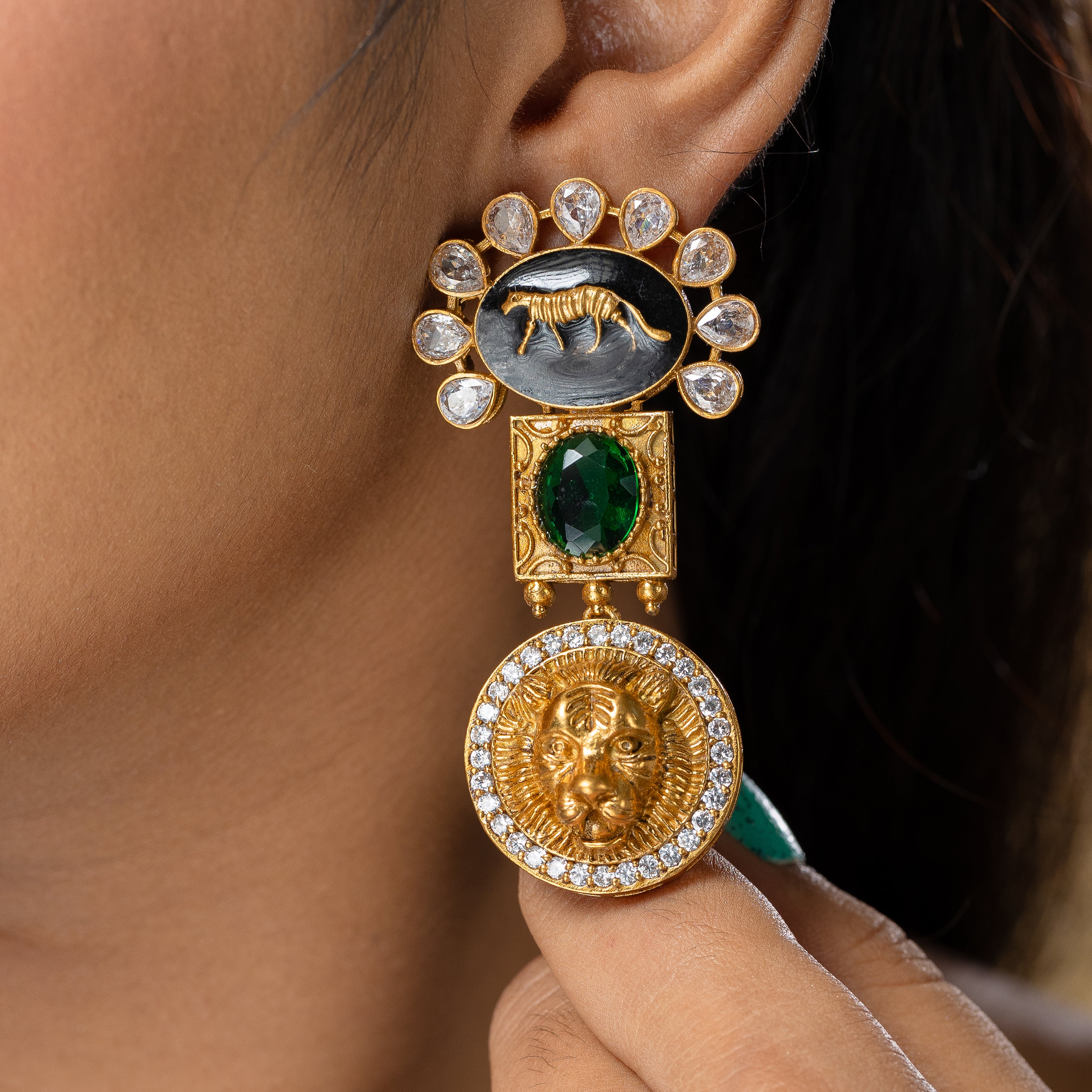 Zevar Club Sabyasachi Inspired Lion Motif Earrings