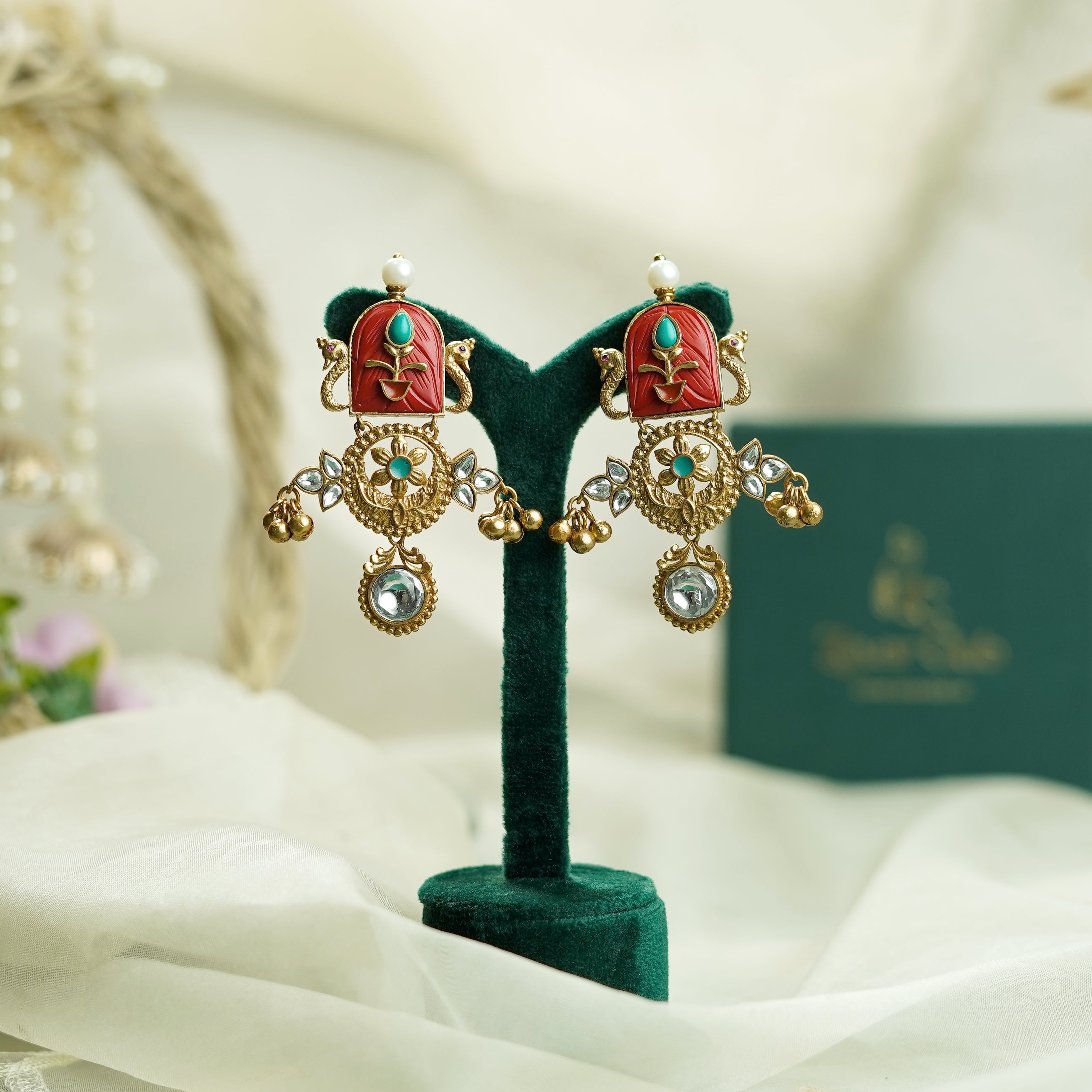 Antique Gold Handcrafted Traditional Earrings