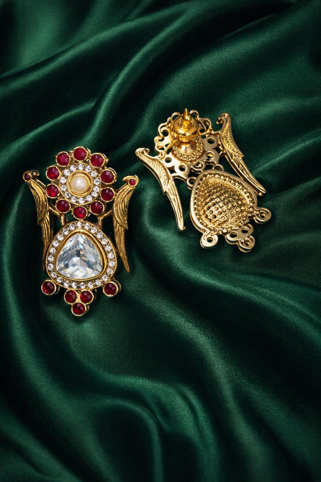 Festive Gifting Antique Ruby Drop Earrings