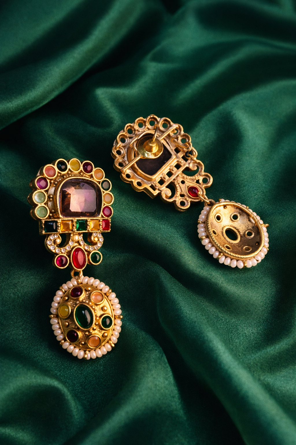 Bridal Inspired Kundan Drop Earrings