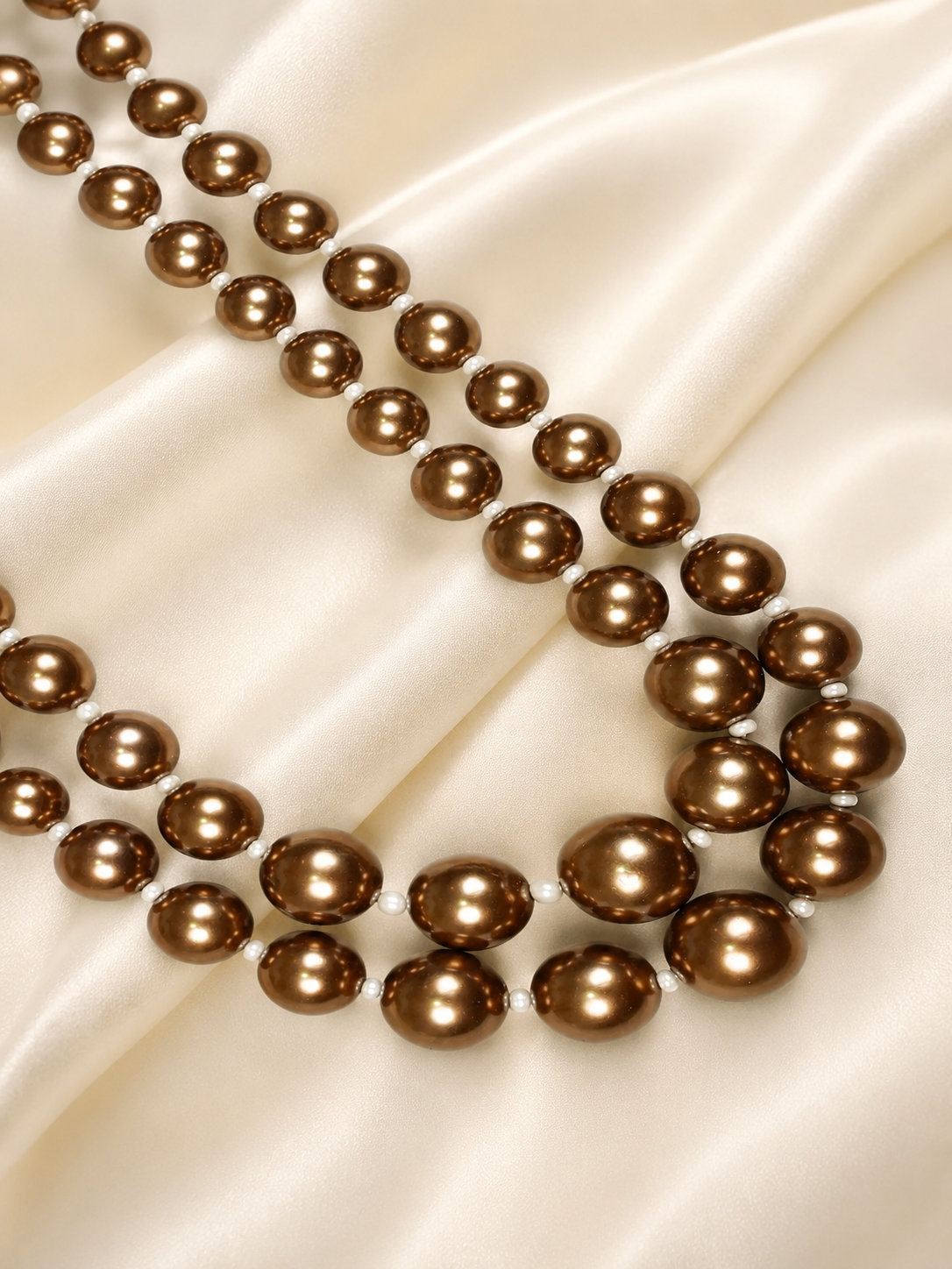 Coffee Brown Semi Precious Faux Pearls