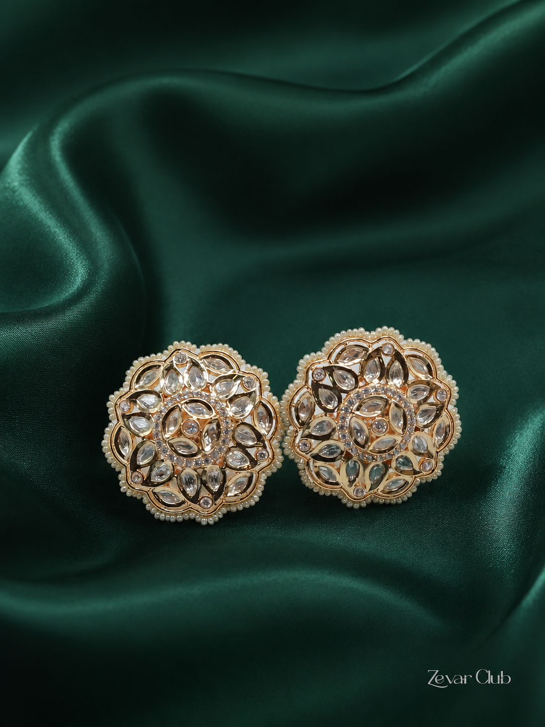 Zevar Club Statement Kundan Studs