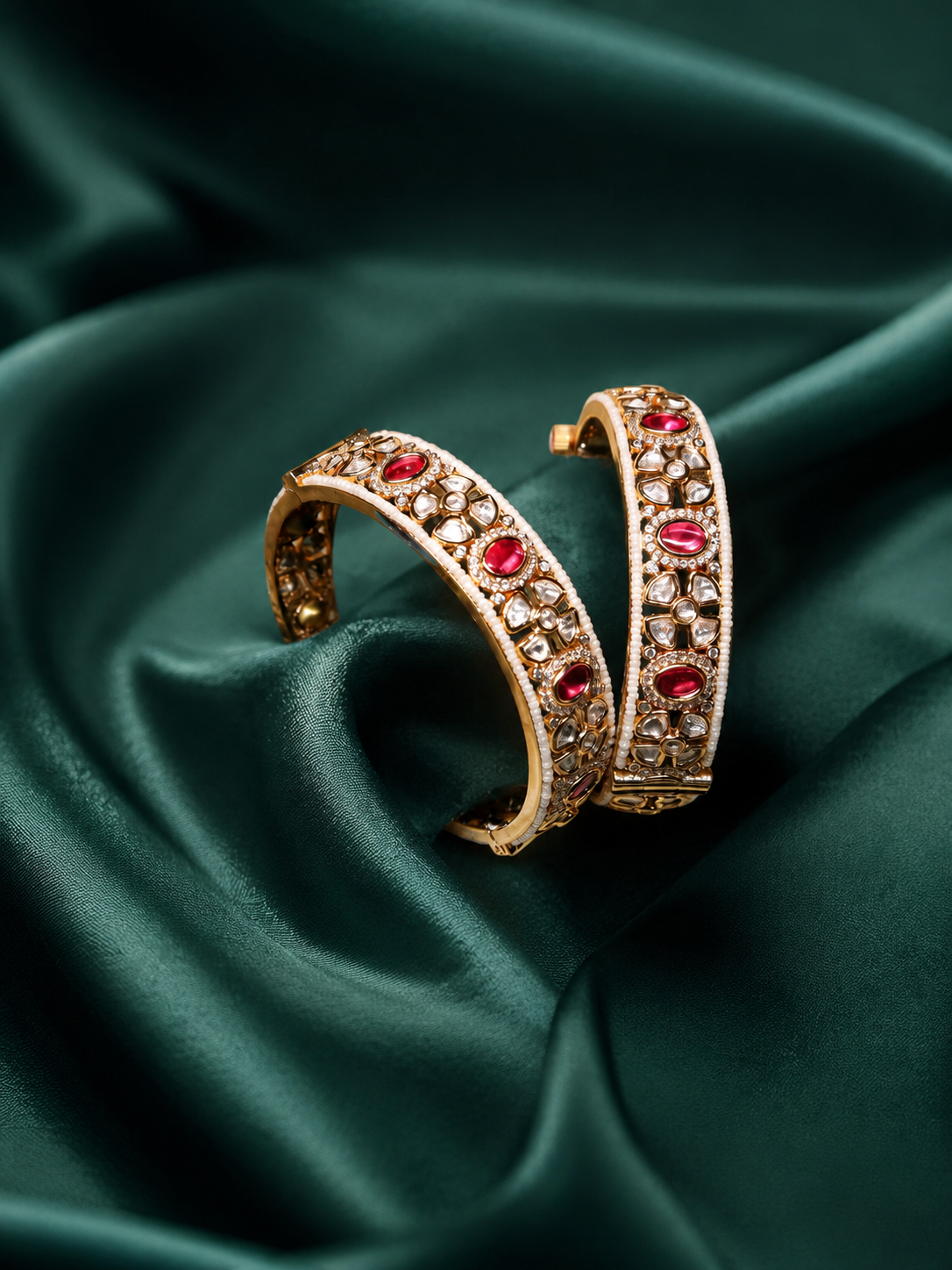Zevar Club Premium Ruby Handcrafted Kundan Maharani Bangles