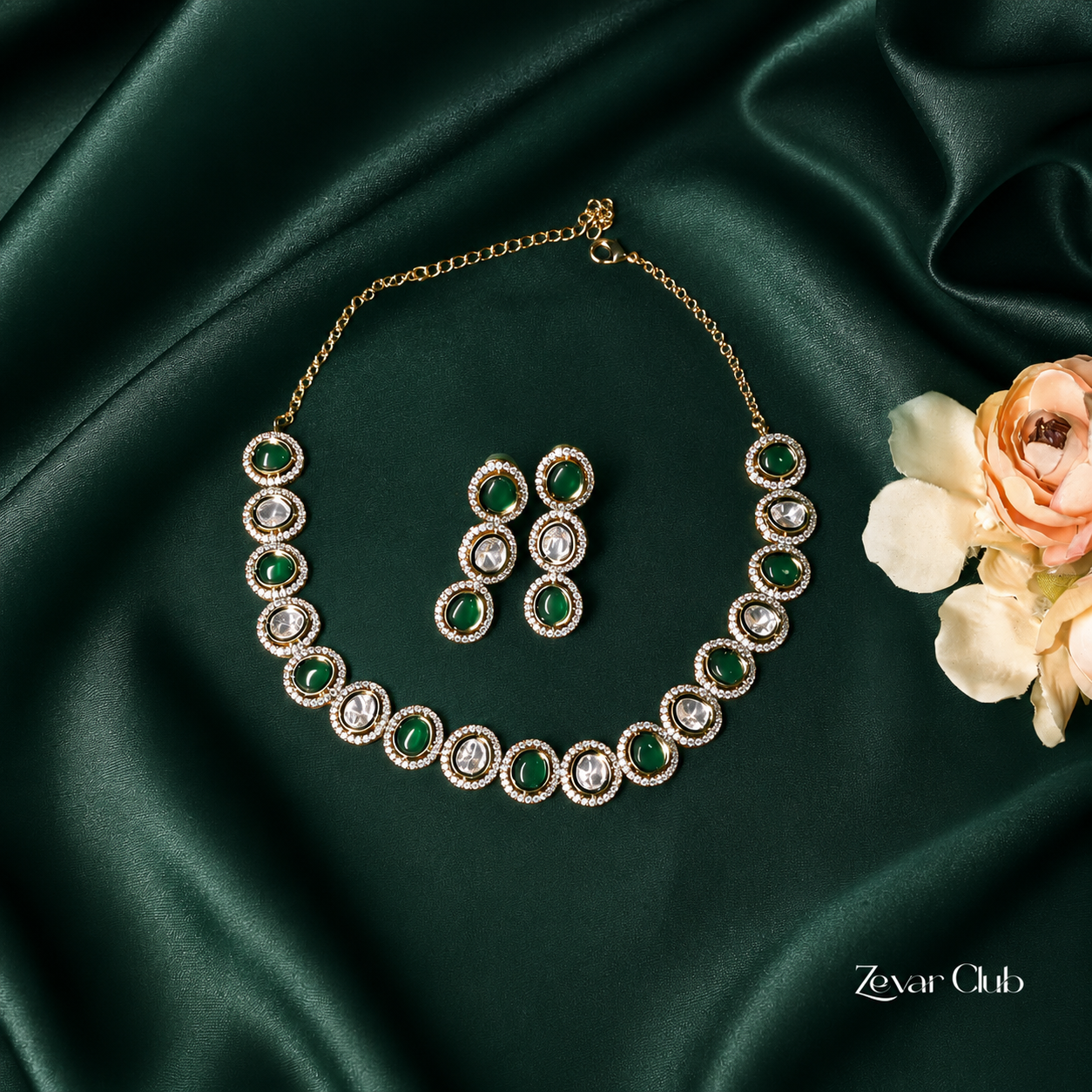 Zevar Club Chic Handcrafted Kundan Jewellery Set