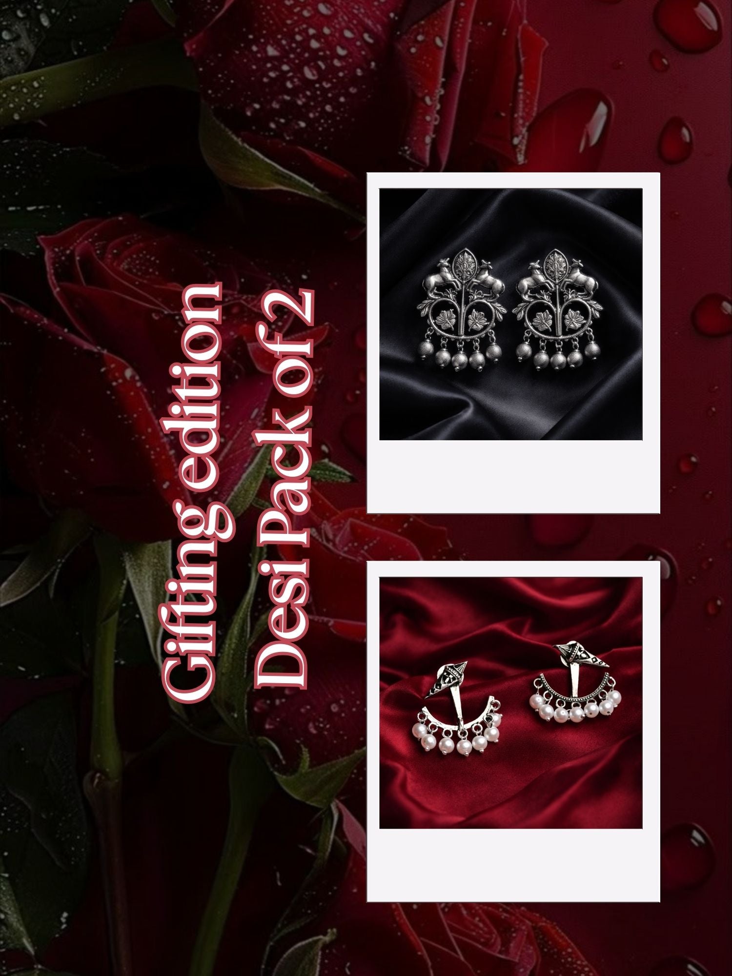 Boho Babe – 3 | Valentine’s Day Silver Oxidised Earrings Gift Combo | ZEVAR CLUB