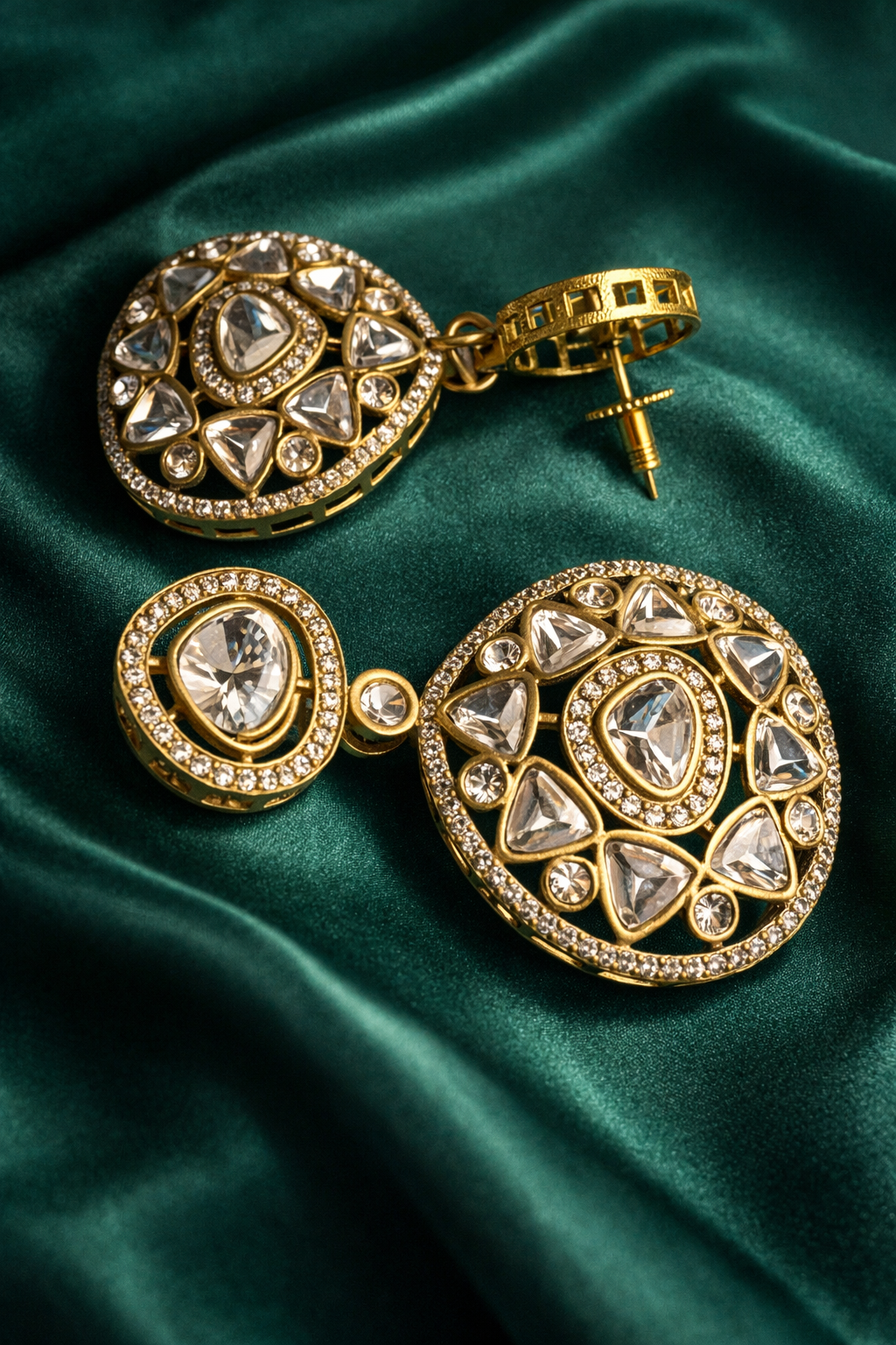Antique Style Festive Zirconia Pearl Drop Earrings