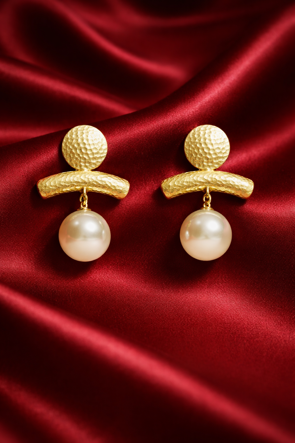 Zevar Club Silver-Toned Antique Statement Drop Earrings with Textured Bar & White Pearl Danglers