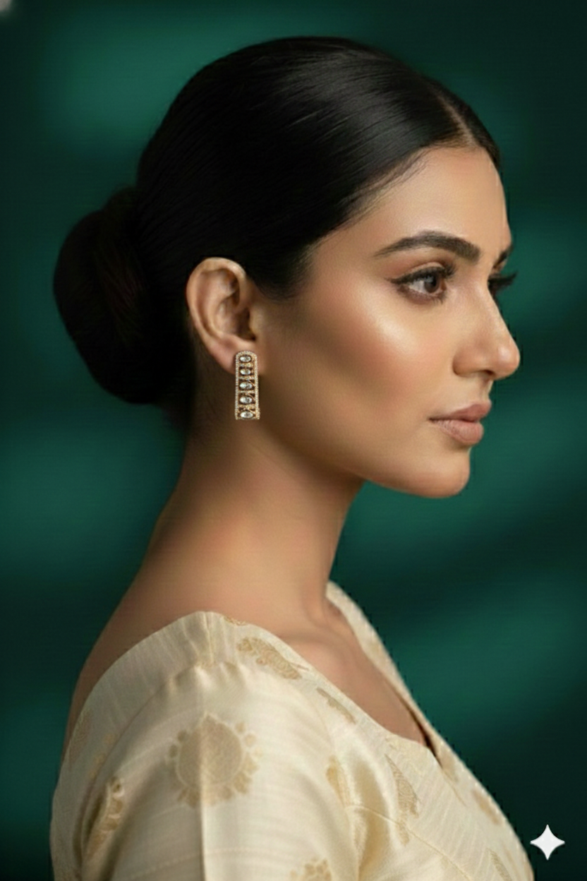 Evening Glam Cubic Zirconia Bar Earrings