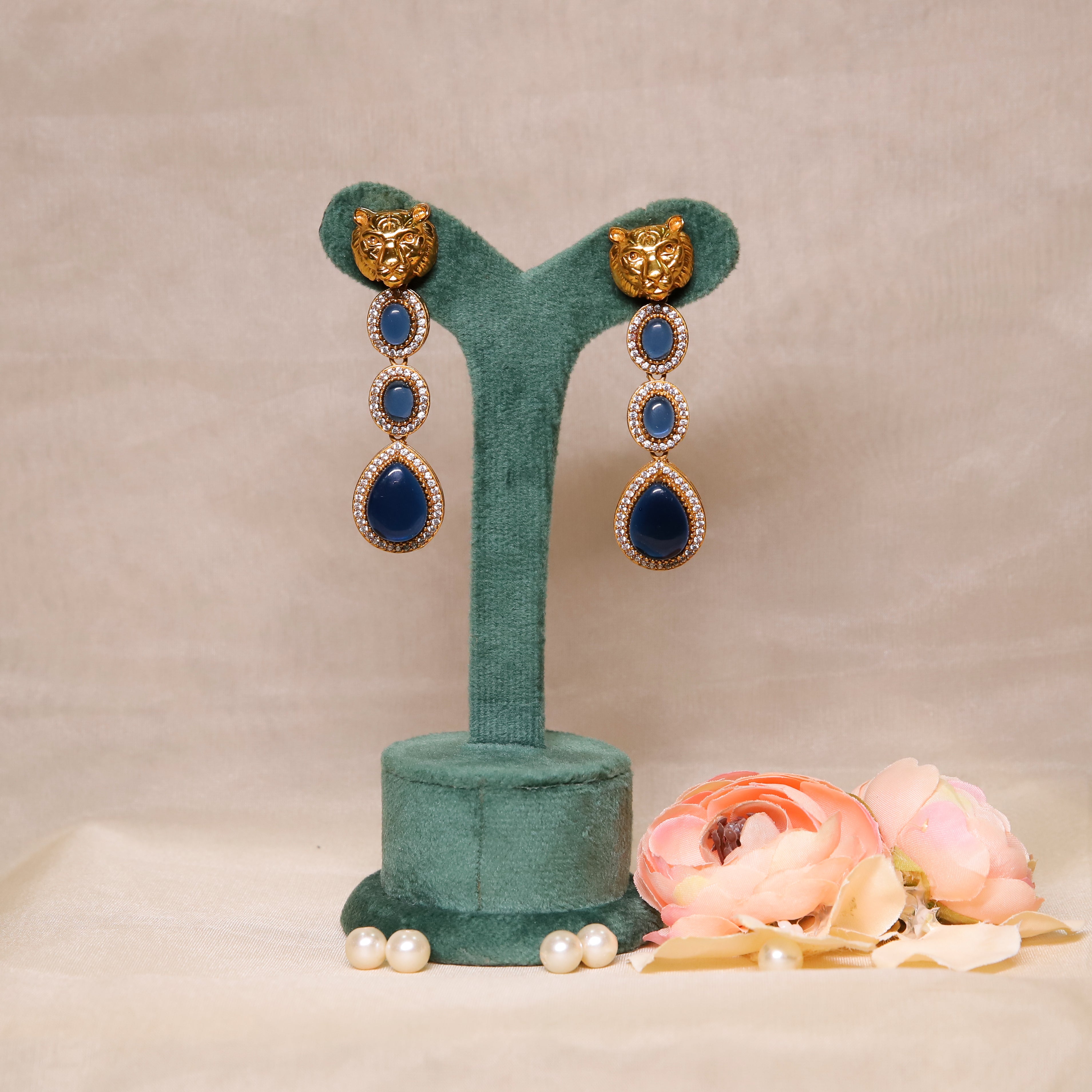 Zevar Club Sabyasachi Inspired Lion Motif Bold Babe Drop Earrings