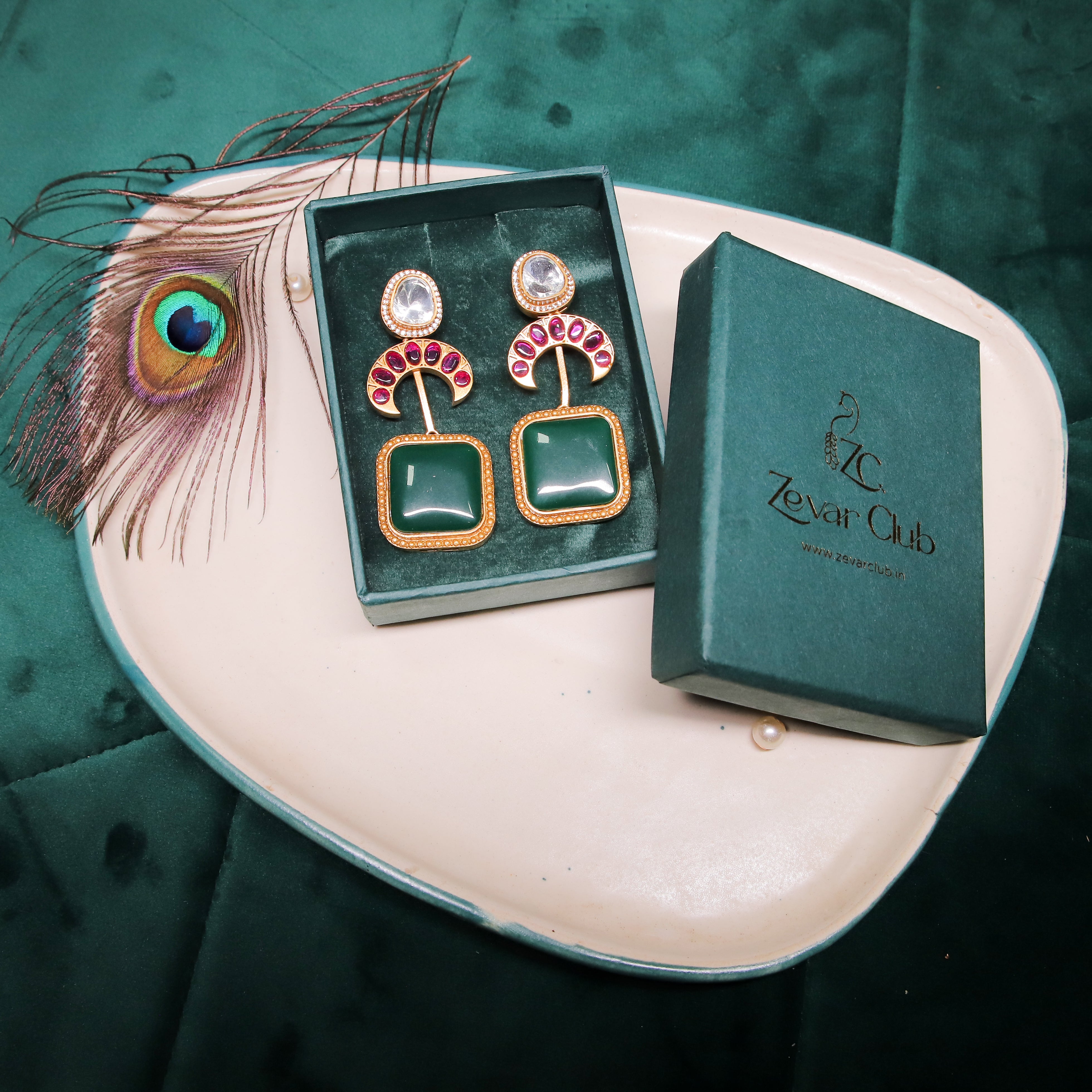 Zevar Club Mossonite Designer Drop Earrings