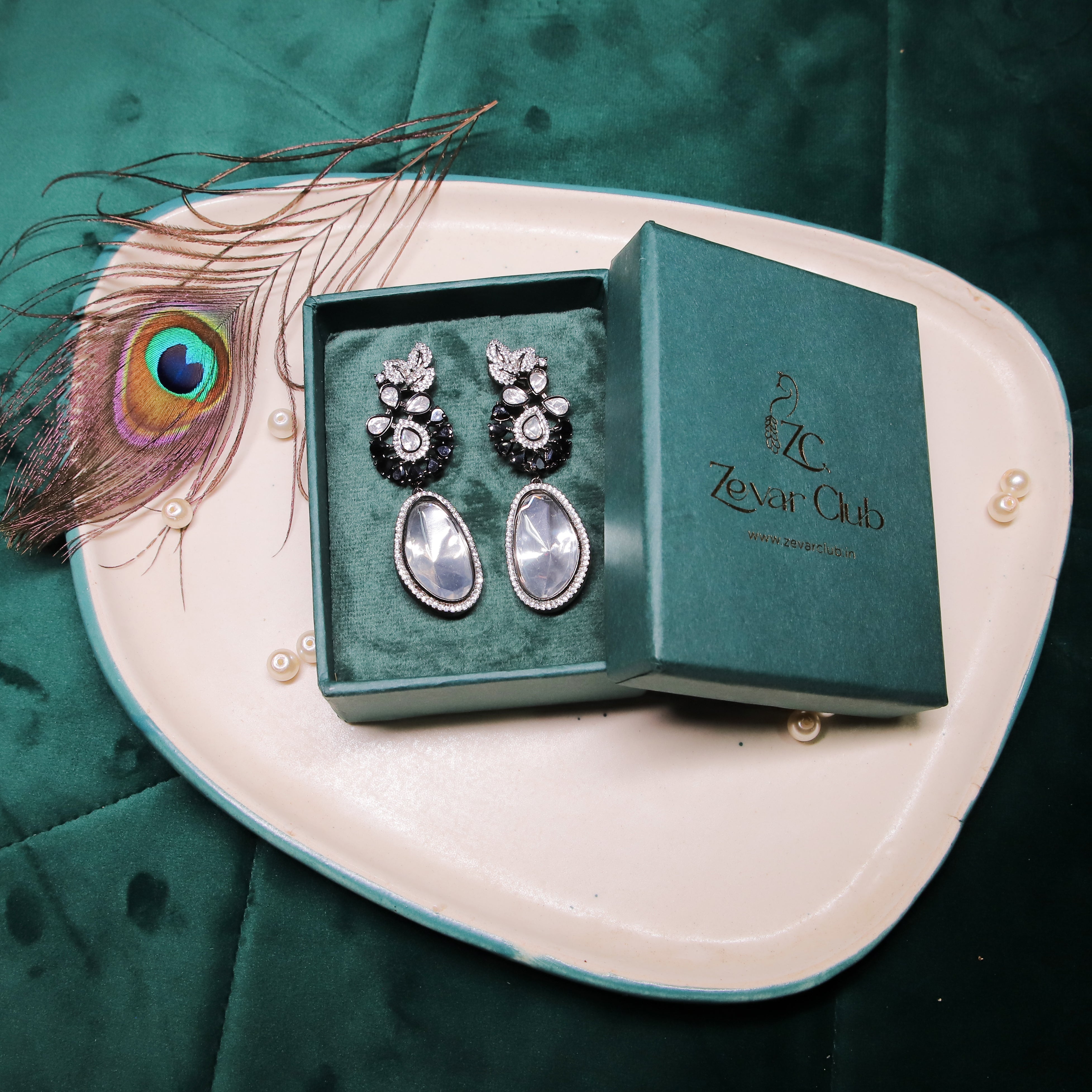 Zevar Club Cocktail Gala Diamond Drop Earrings