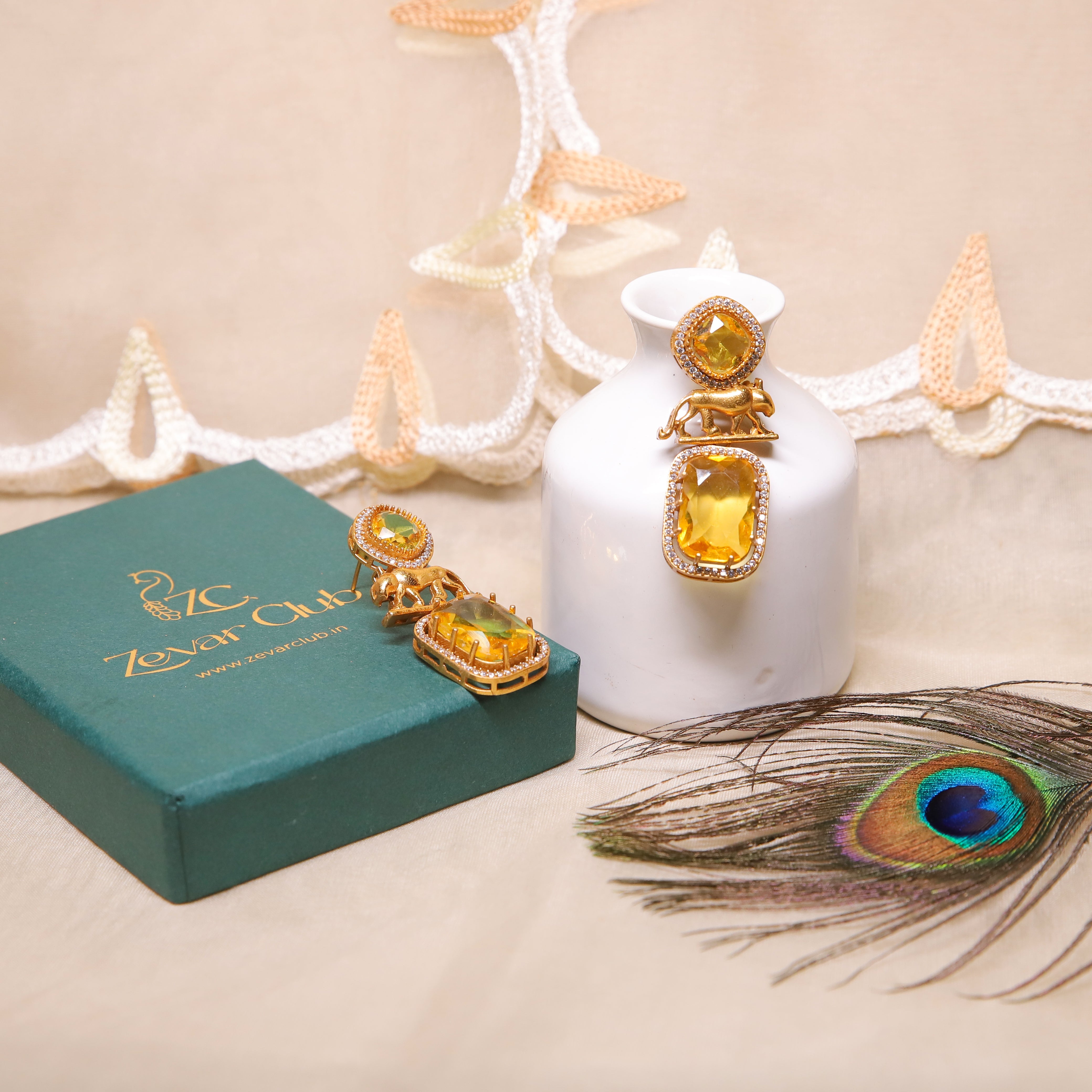 Zevar Club Sabyasachi Inspired Lion Motif Edgy Earrings