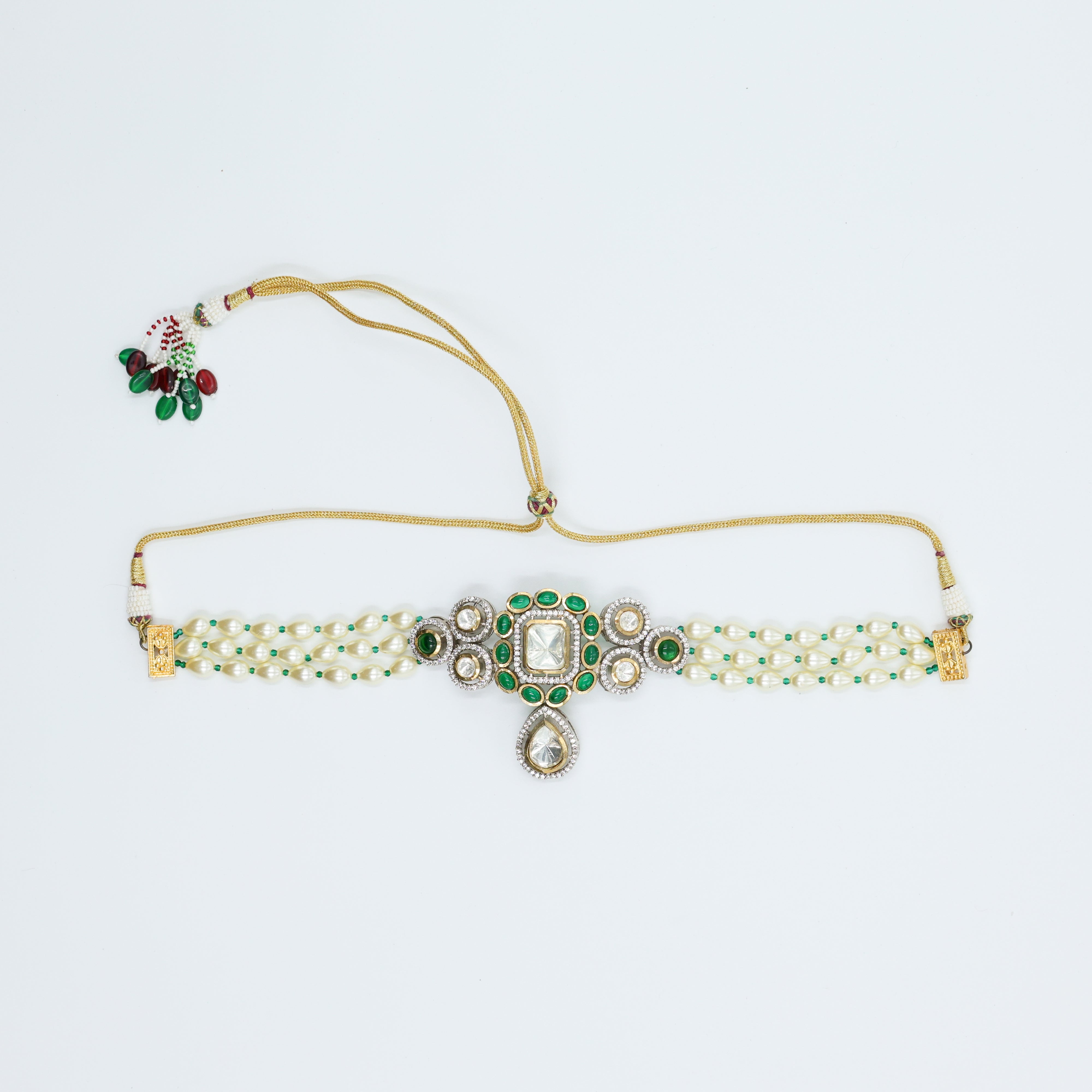 Emerald Kundan Pearl Choker