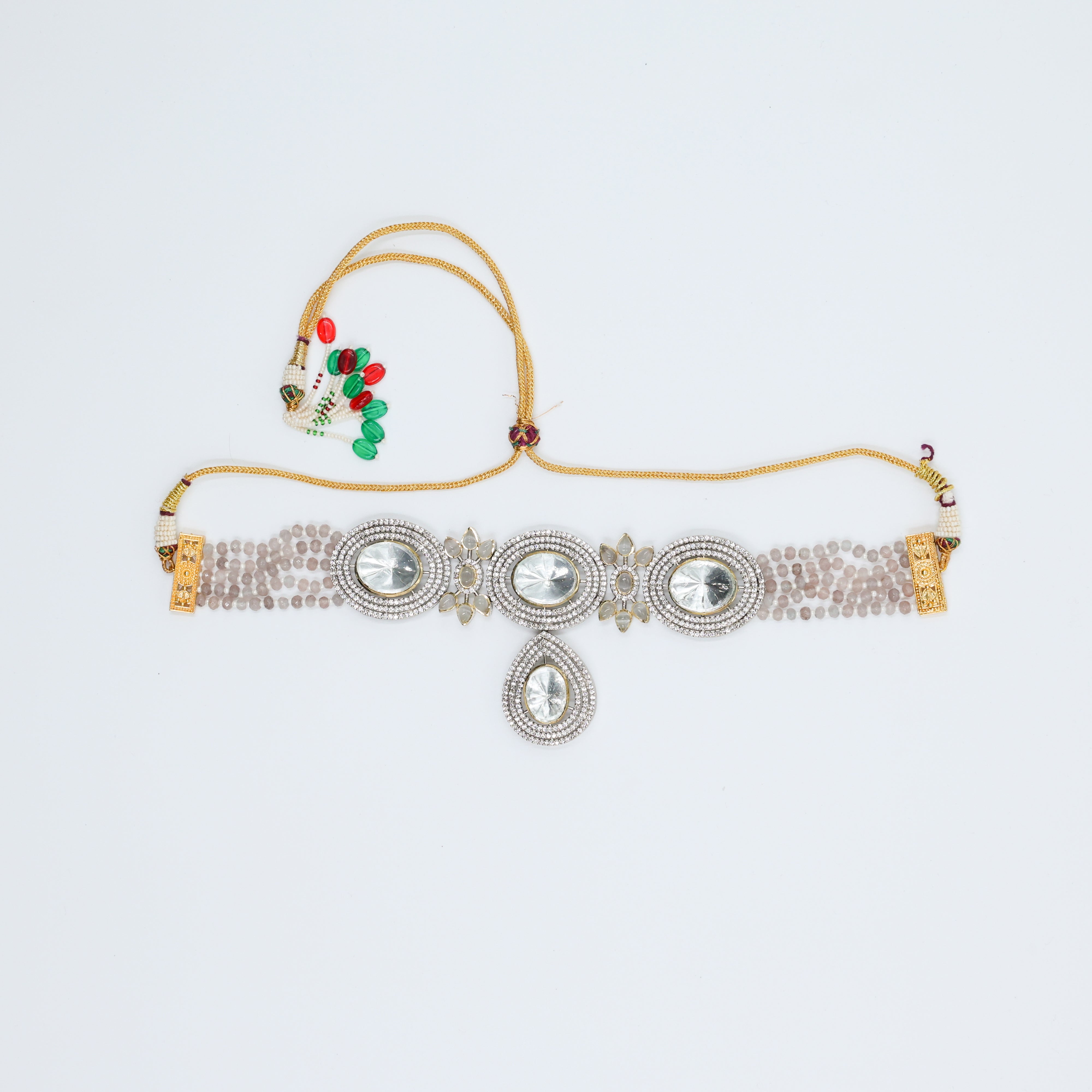 American Diamond Grey Silver Choker