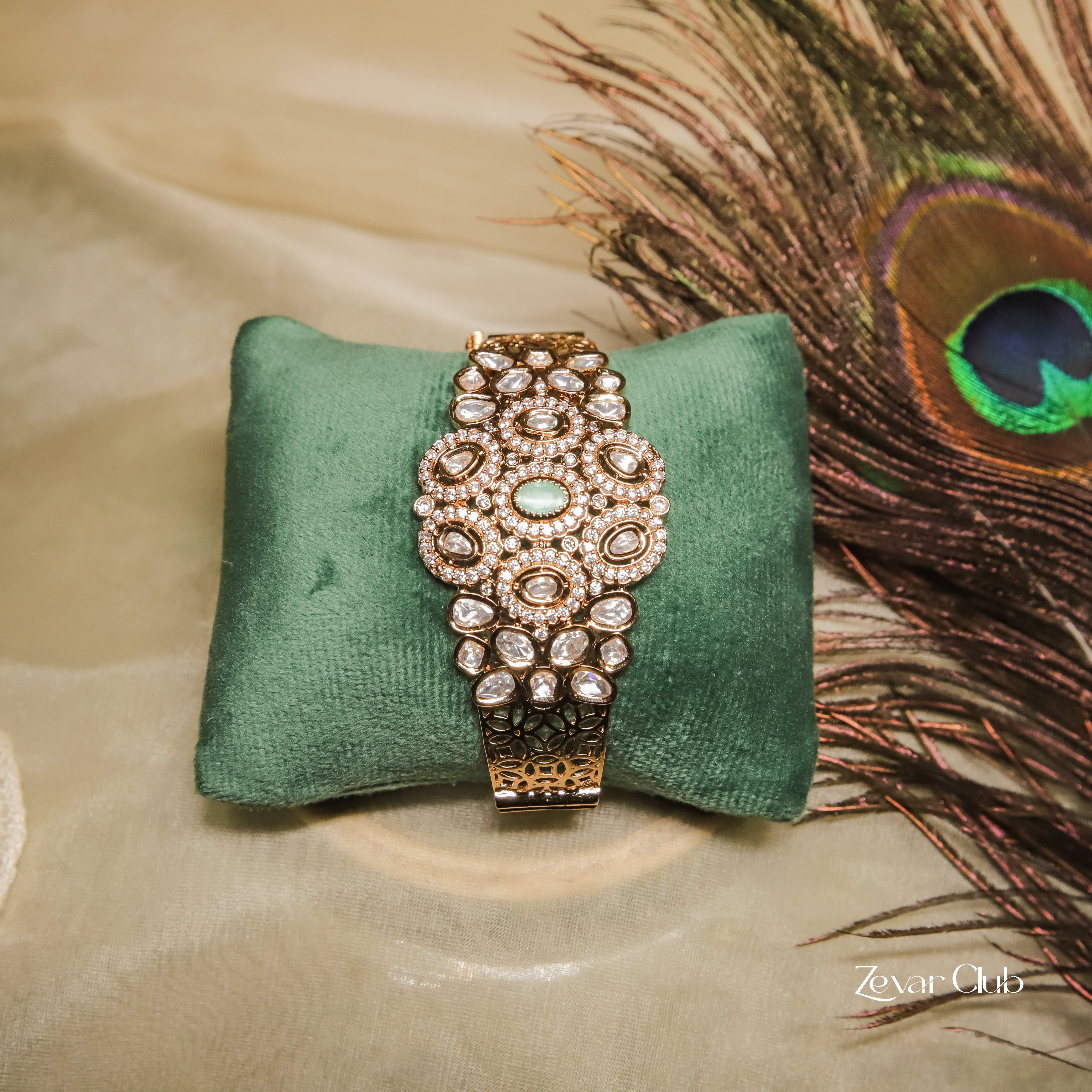 Zevar Club Bold Sleek Regal Kundan Bracelet