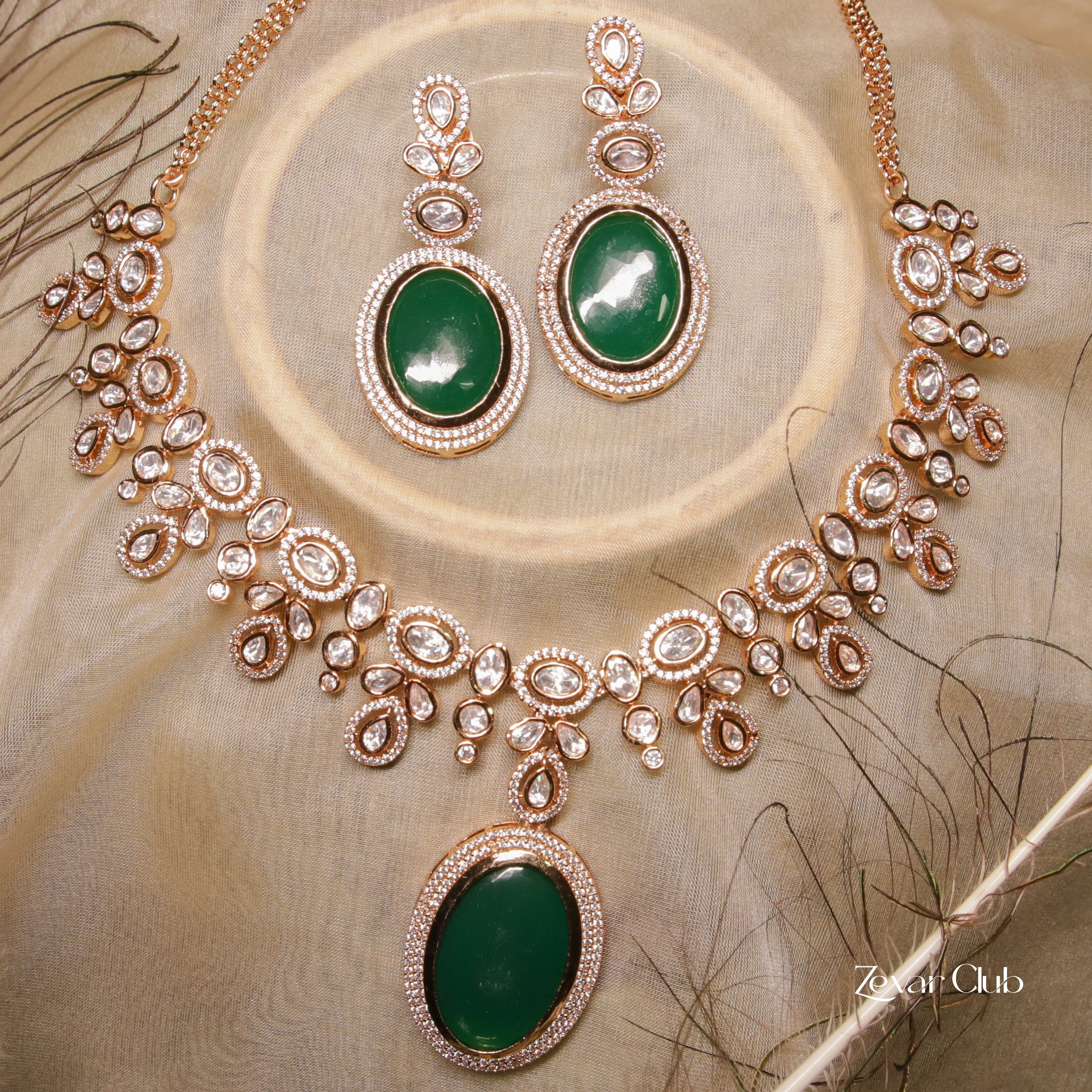 Zevar Club Semi Precious Handcrafted Kundan Set