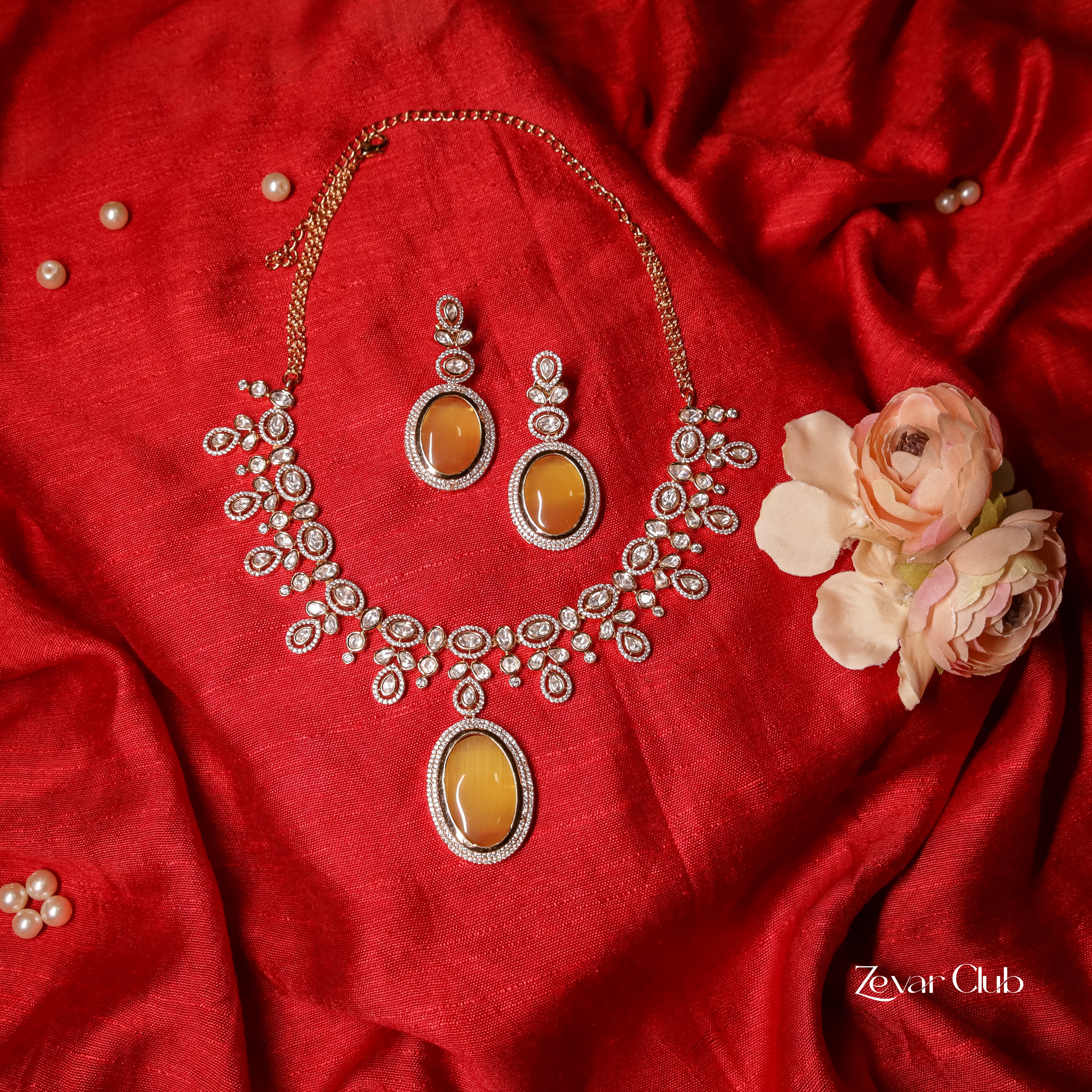 Zevar Club Semi Precious Handcrafted Kundan Set
