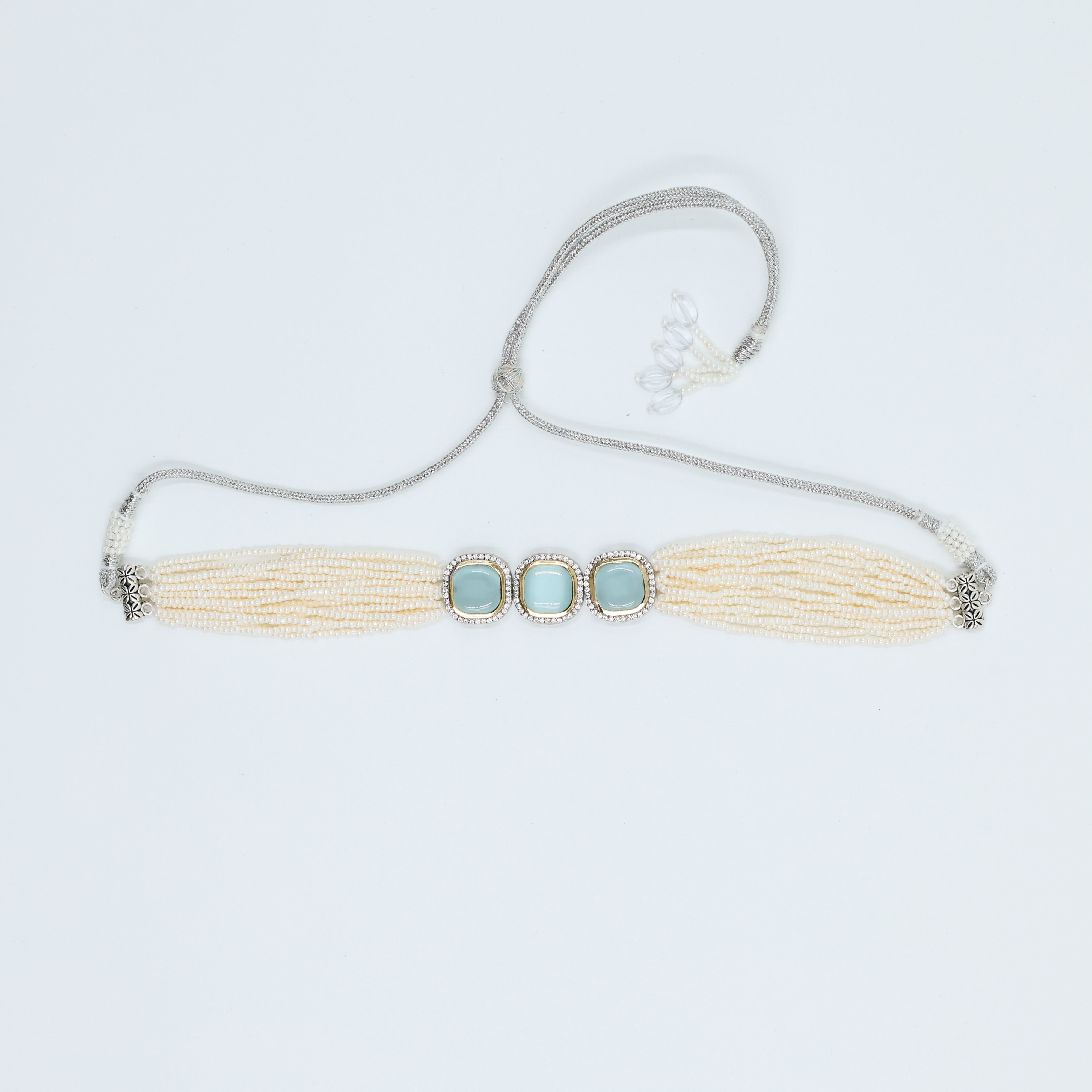 Pearl Choker with Statement Earrings