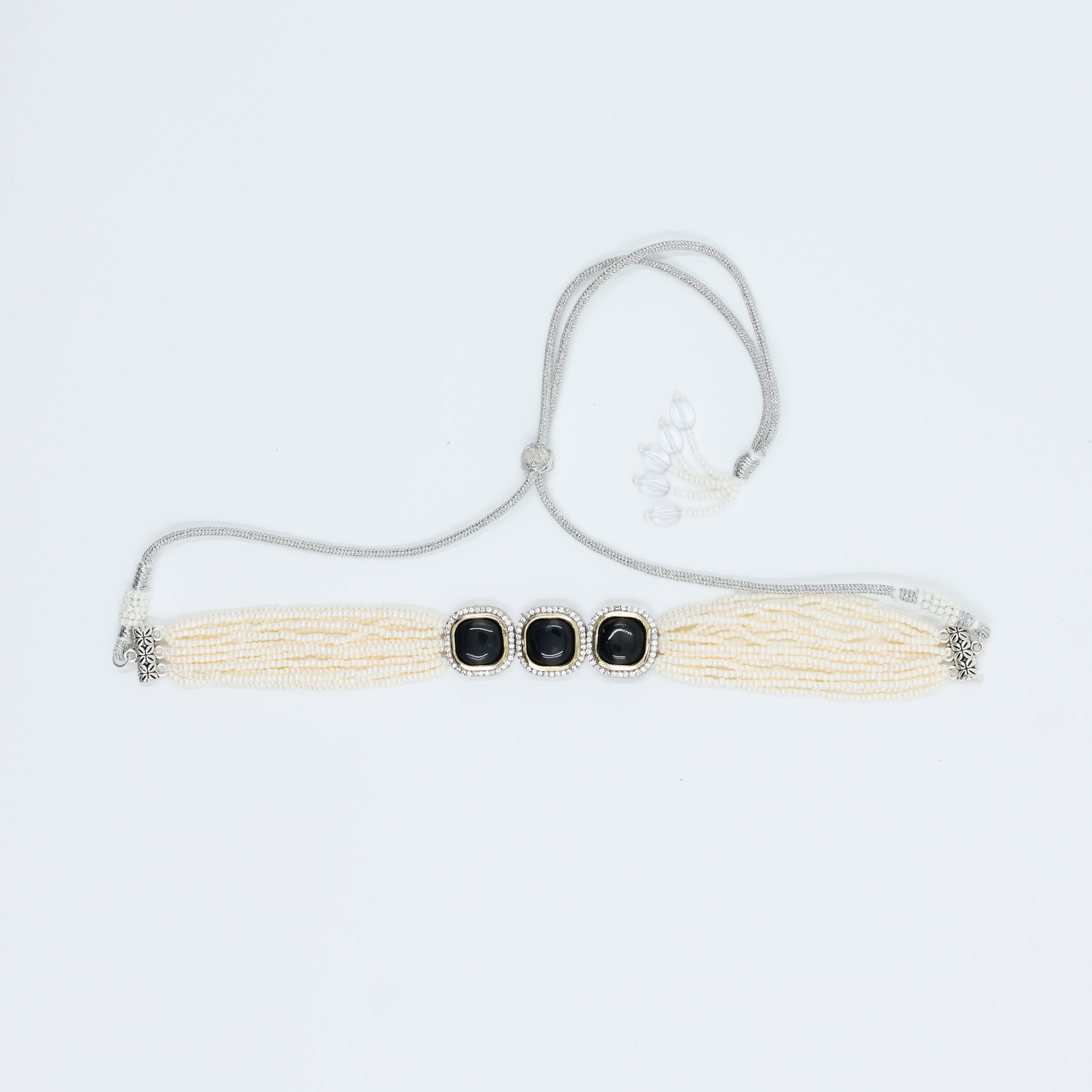 Pearl Choker with Statement Earrings