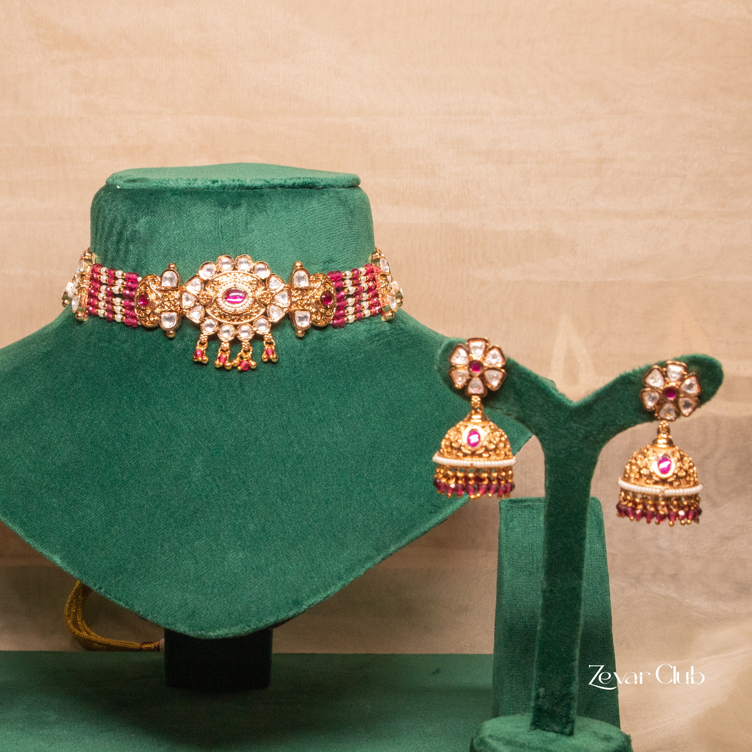 Zevar Club Rukmini Rajwada Pearl Choker Set