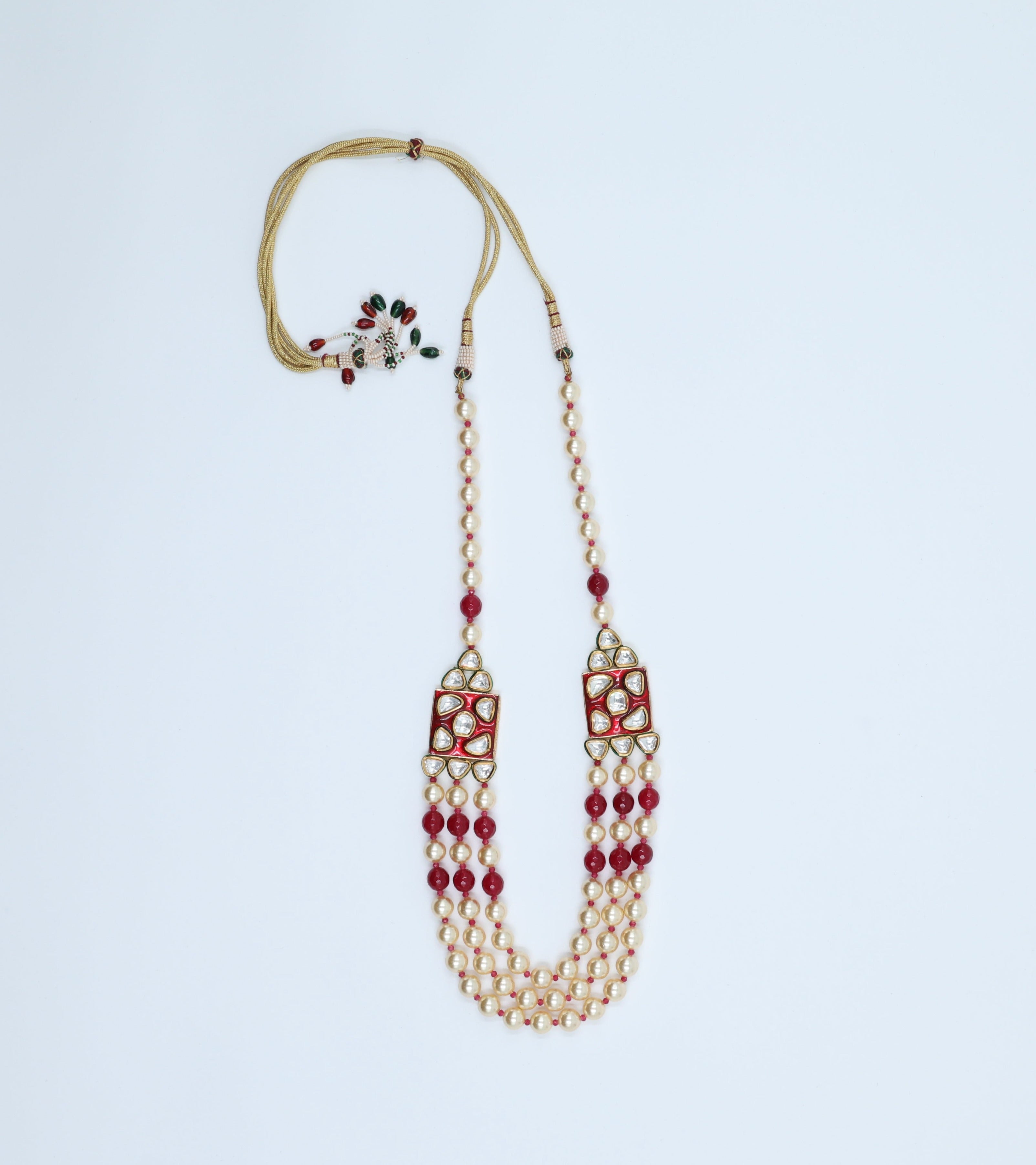 Zevar's Timeless Red Kundan Pearl Set