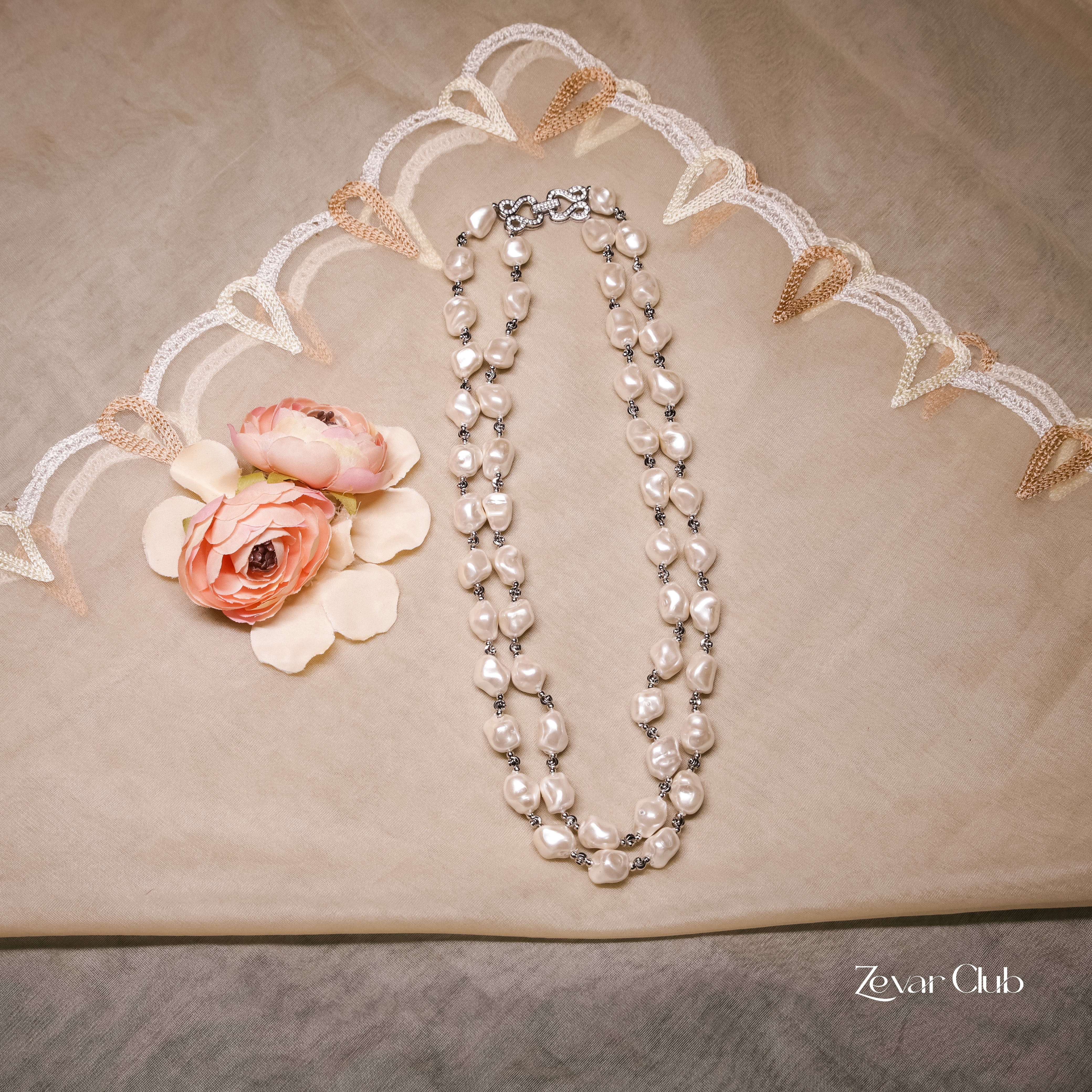 Zevar Club Uncut Pearls Vogue Necklace