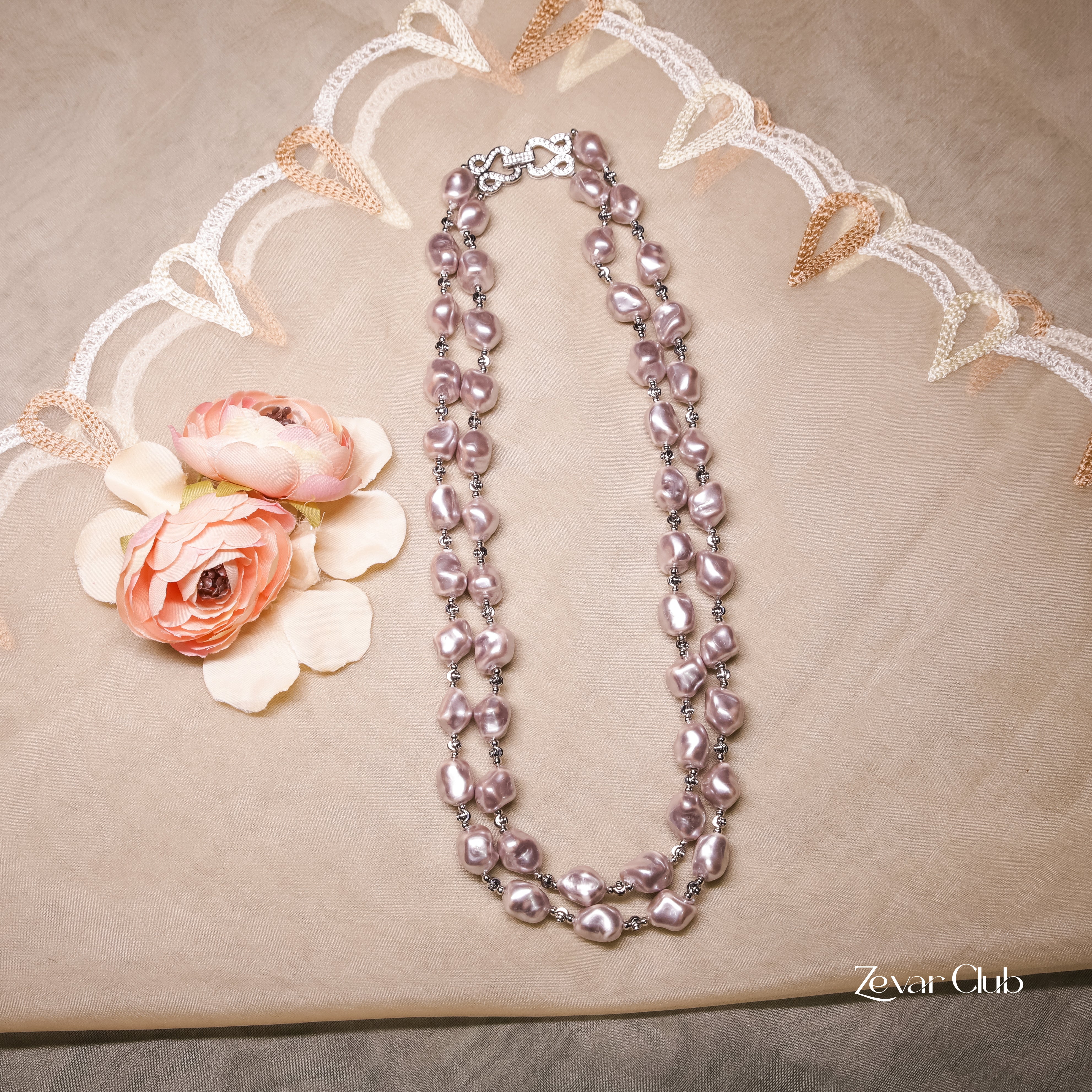 Zevar Club Uncut Pearls Vogue Necklace