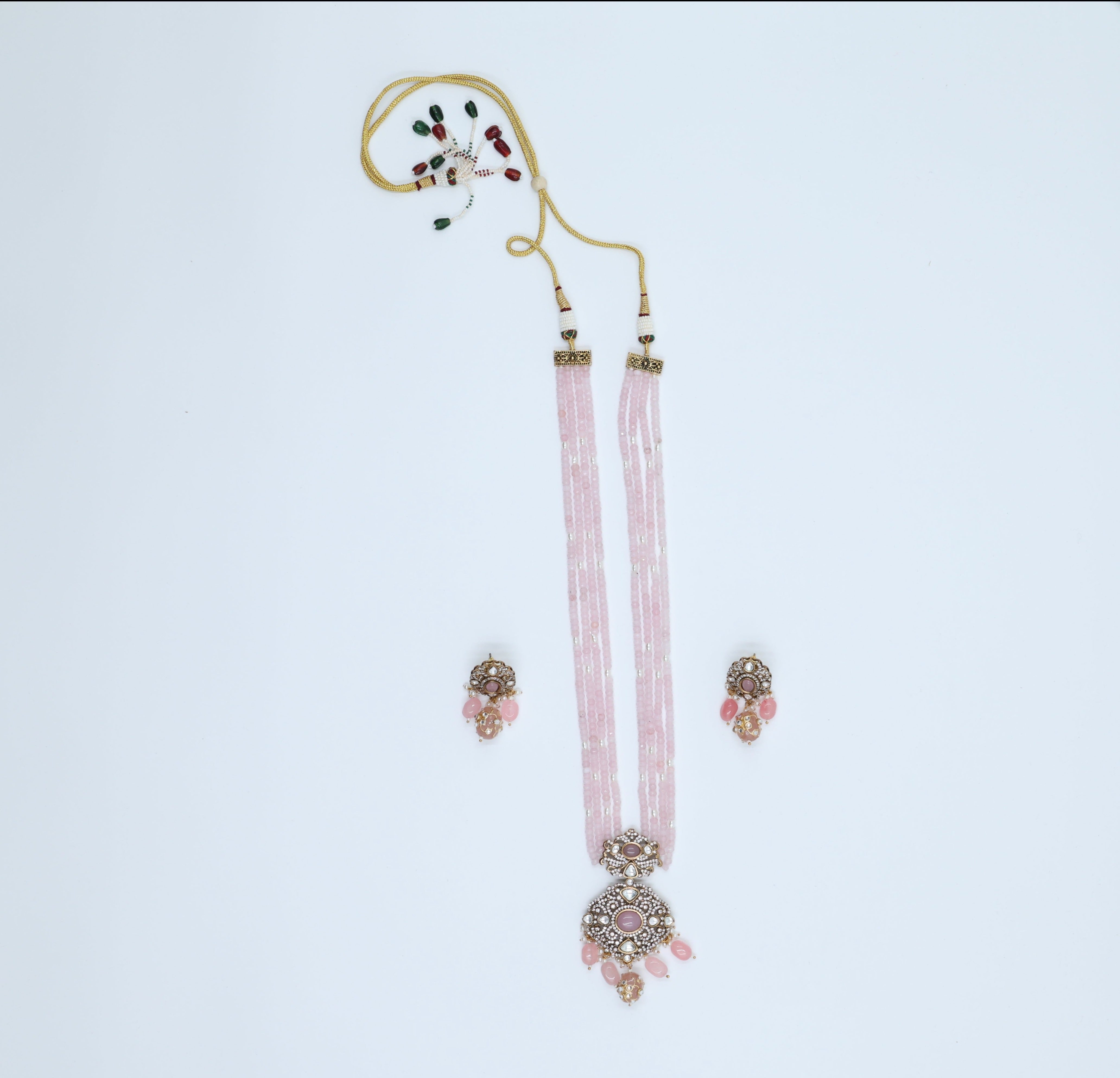 Baby Pink Kundan Victorian Elegance Set
