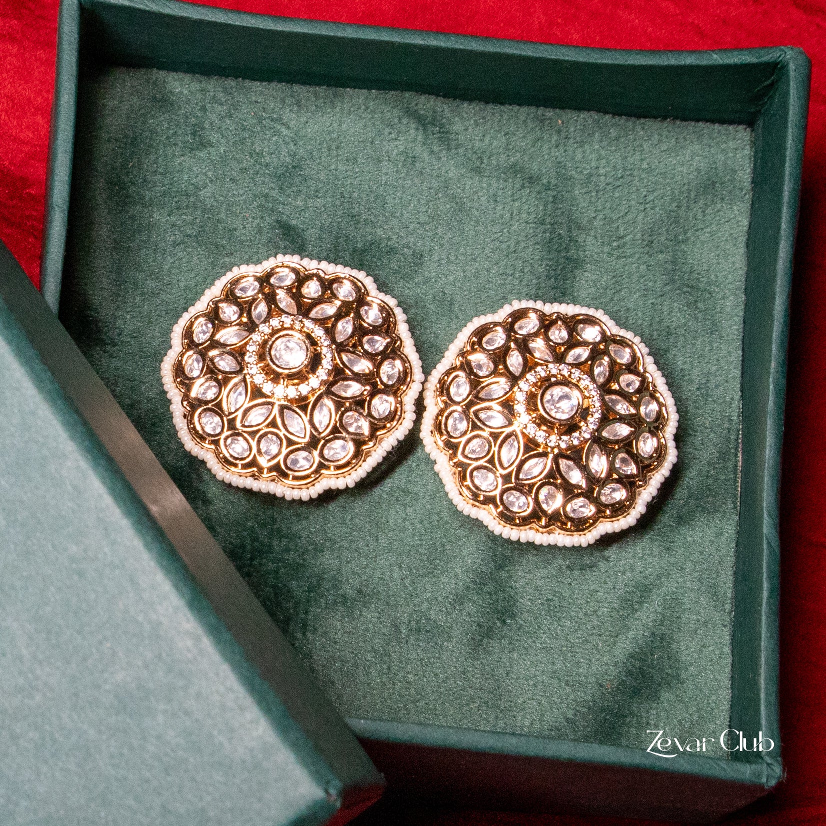 Zevar Club Evergreen Kundan Studs